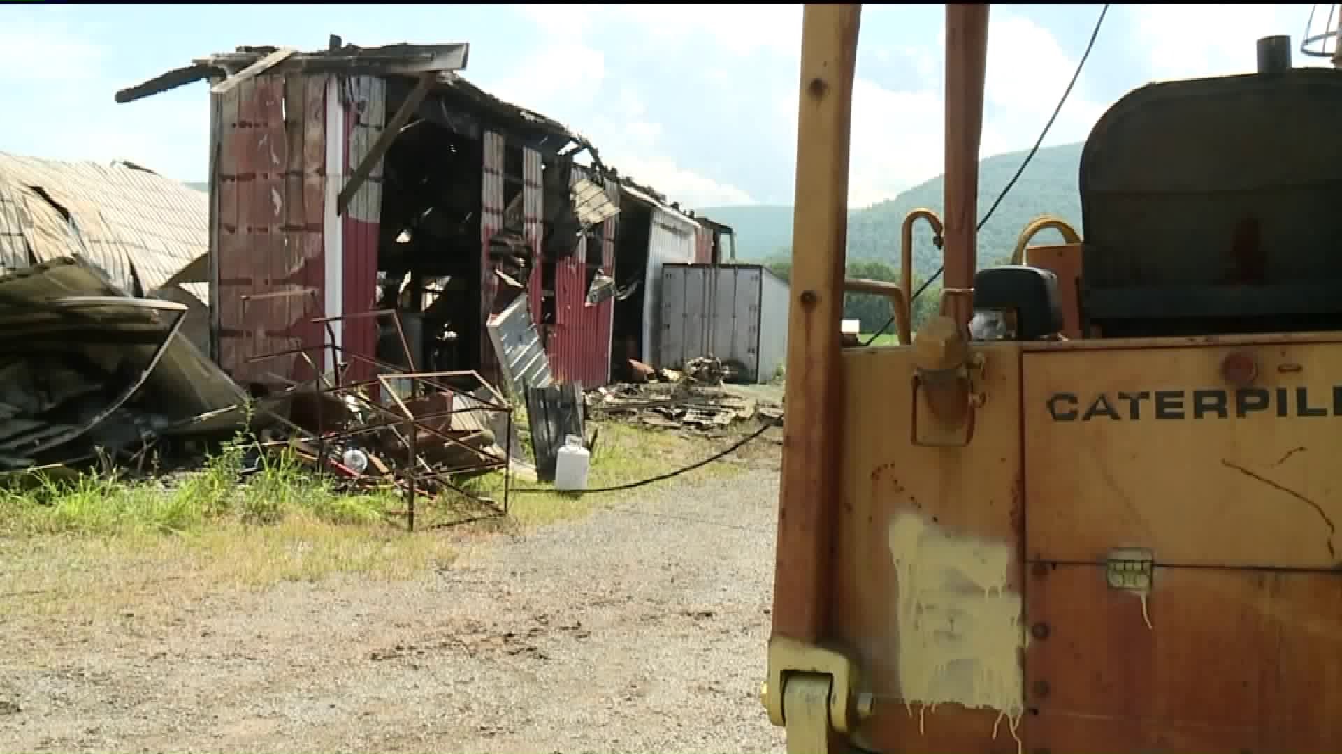 Barn Destroyed from Flames in Lycoming County