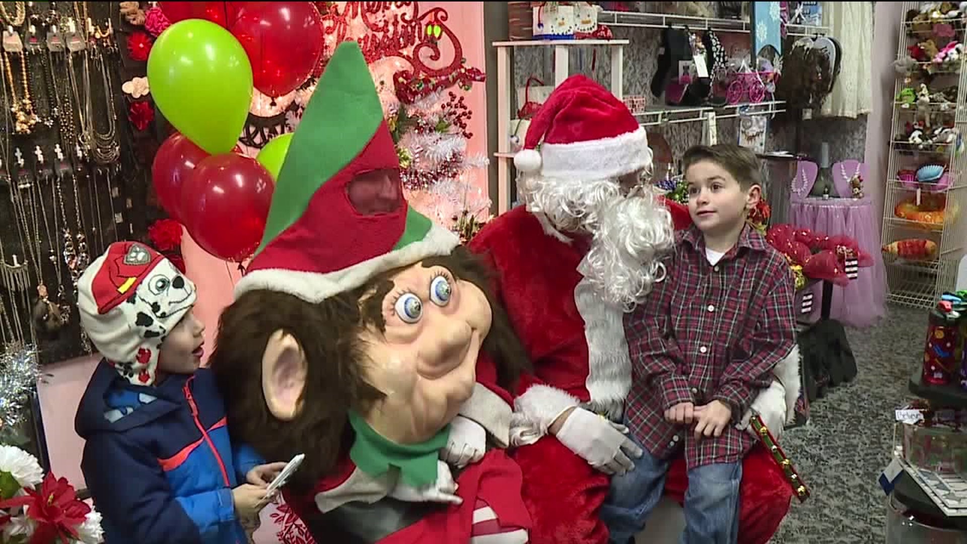 Santa Stops In Sparkles Gift Shop for Fundraiser
