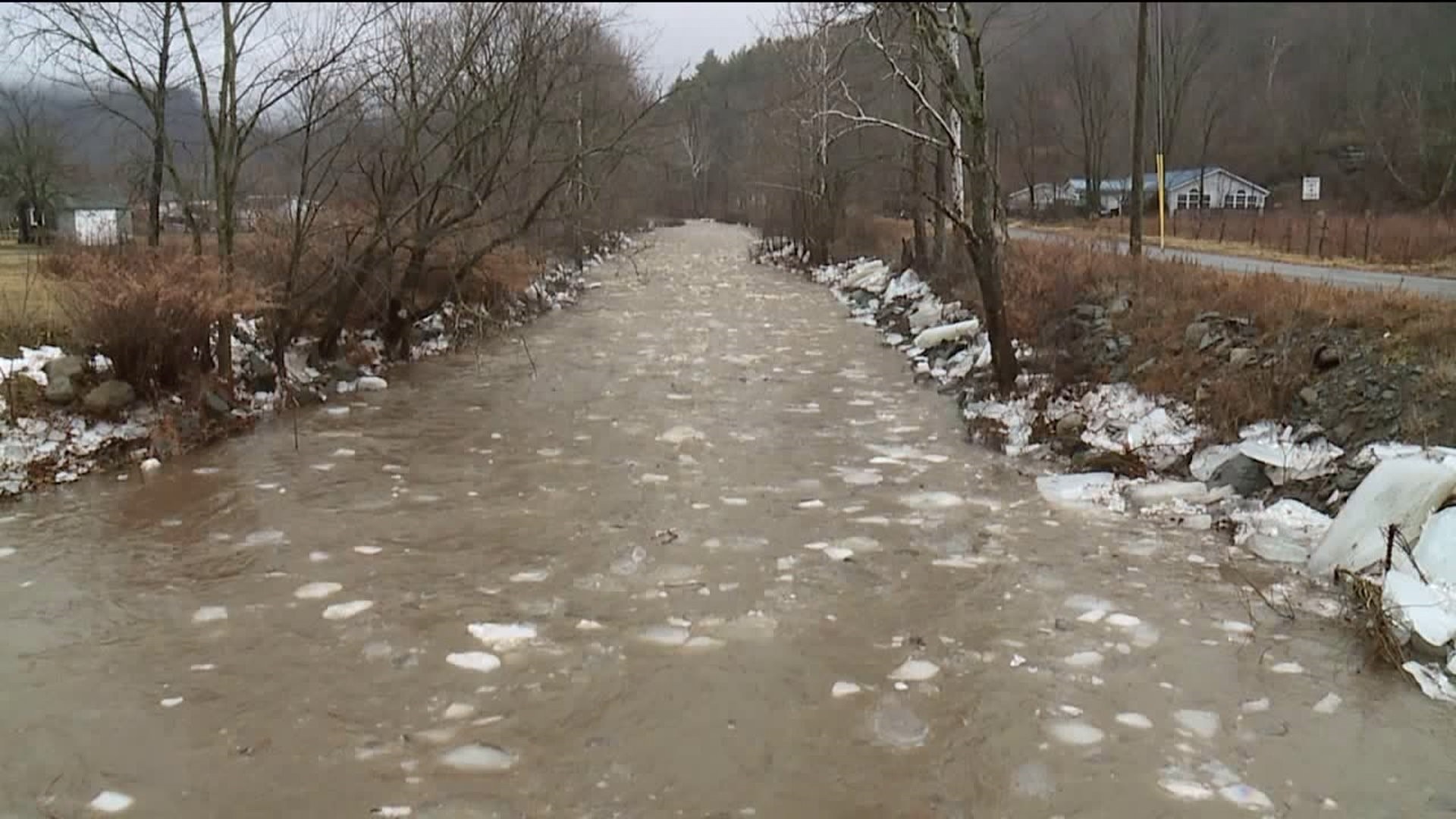 Ice Jam Blocked Part of Bowman Creek in Wyoming County