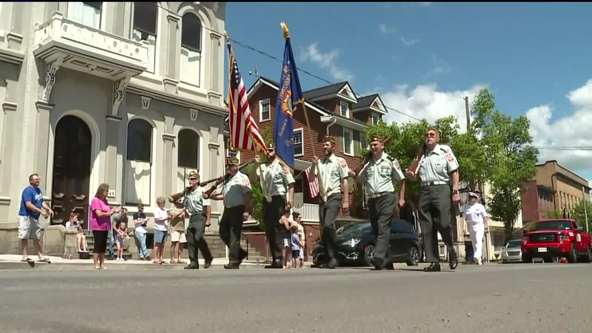 Sea of Red, White and Blue for Parade in Muncy