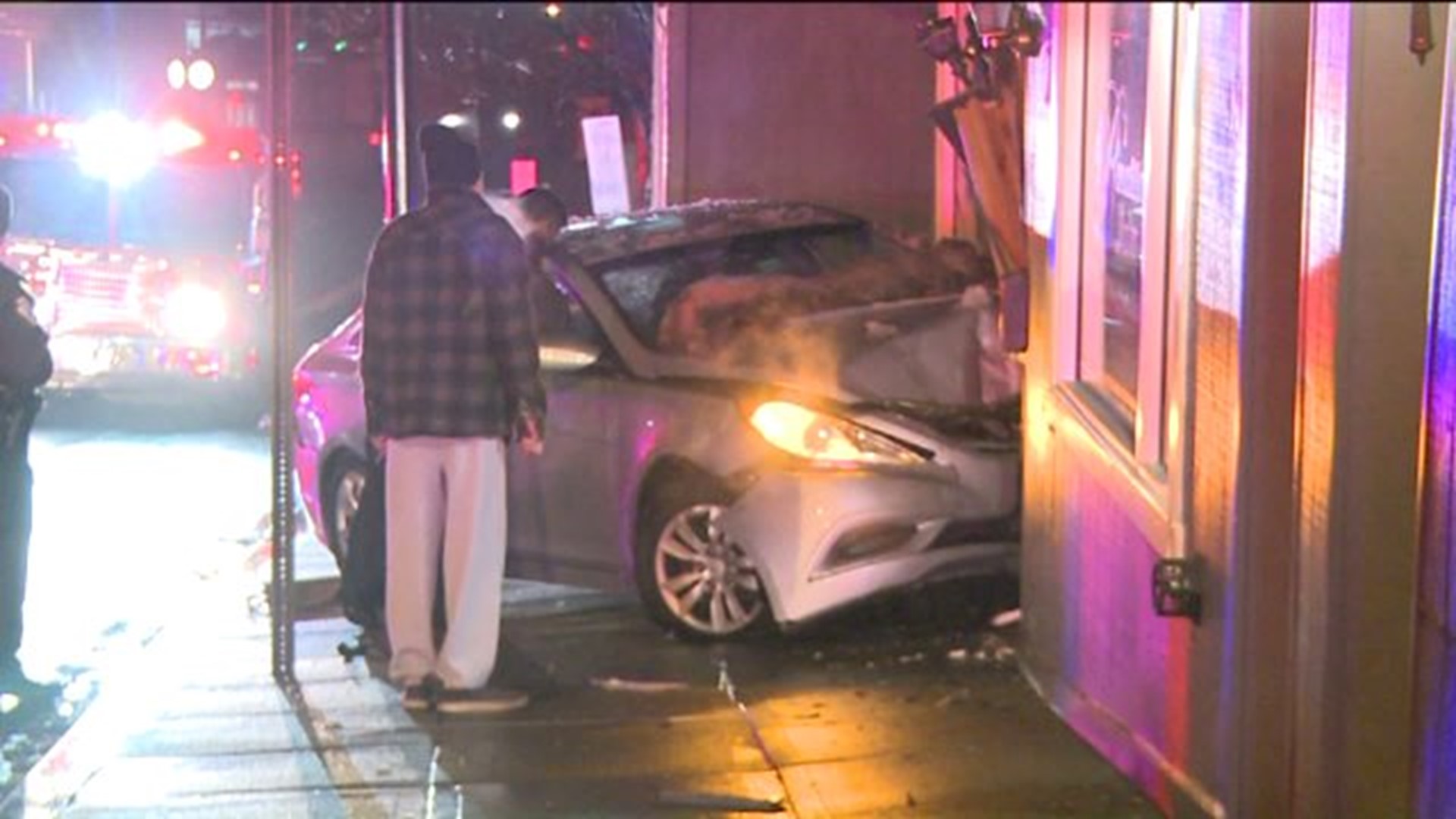 One Displaced after Car Crashes into Building