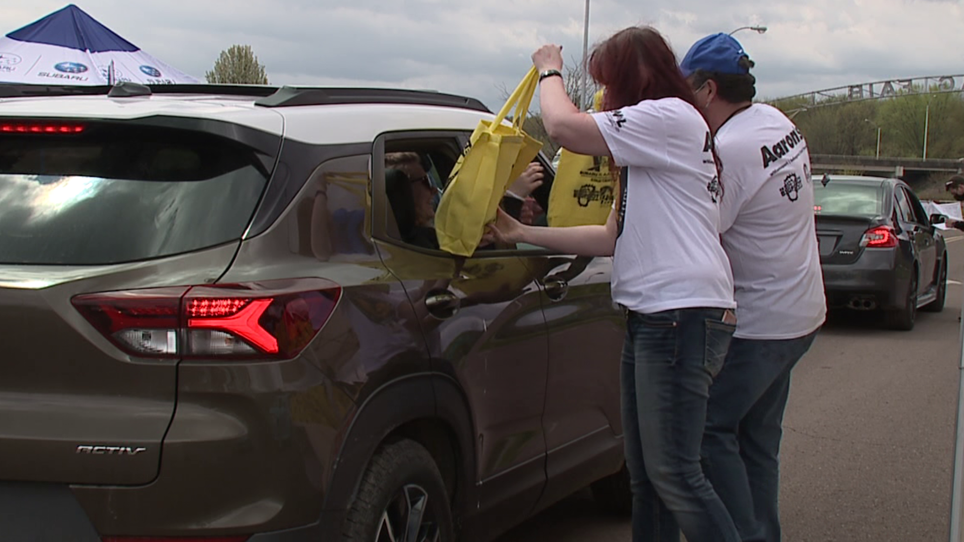 A mac and cheese drive-thru festival took place on Sunday at the Bloomsburg Fairgrounds.