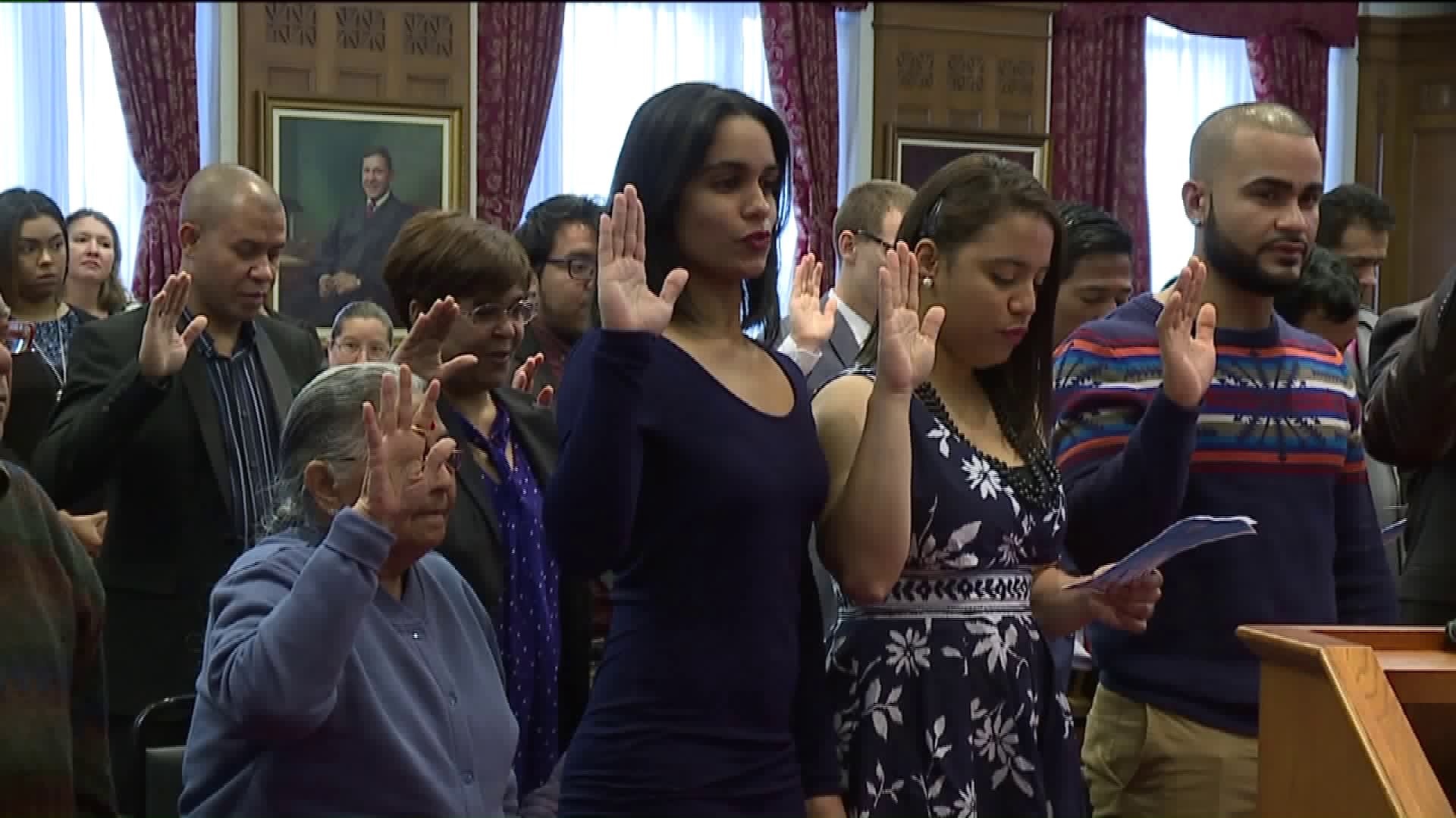 Two Dozen New U.S. Citizens Participate In Naturalization Ceremony In Scranton