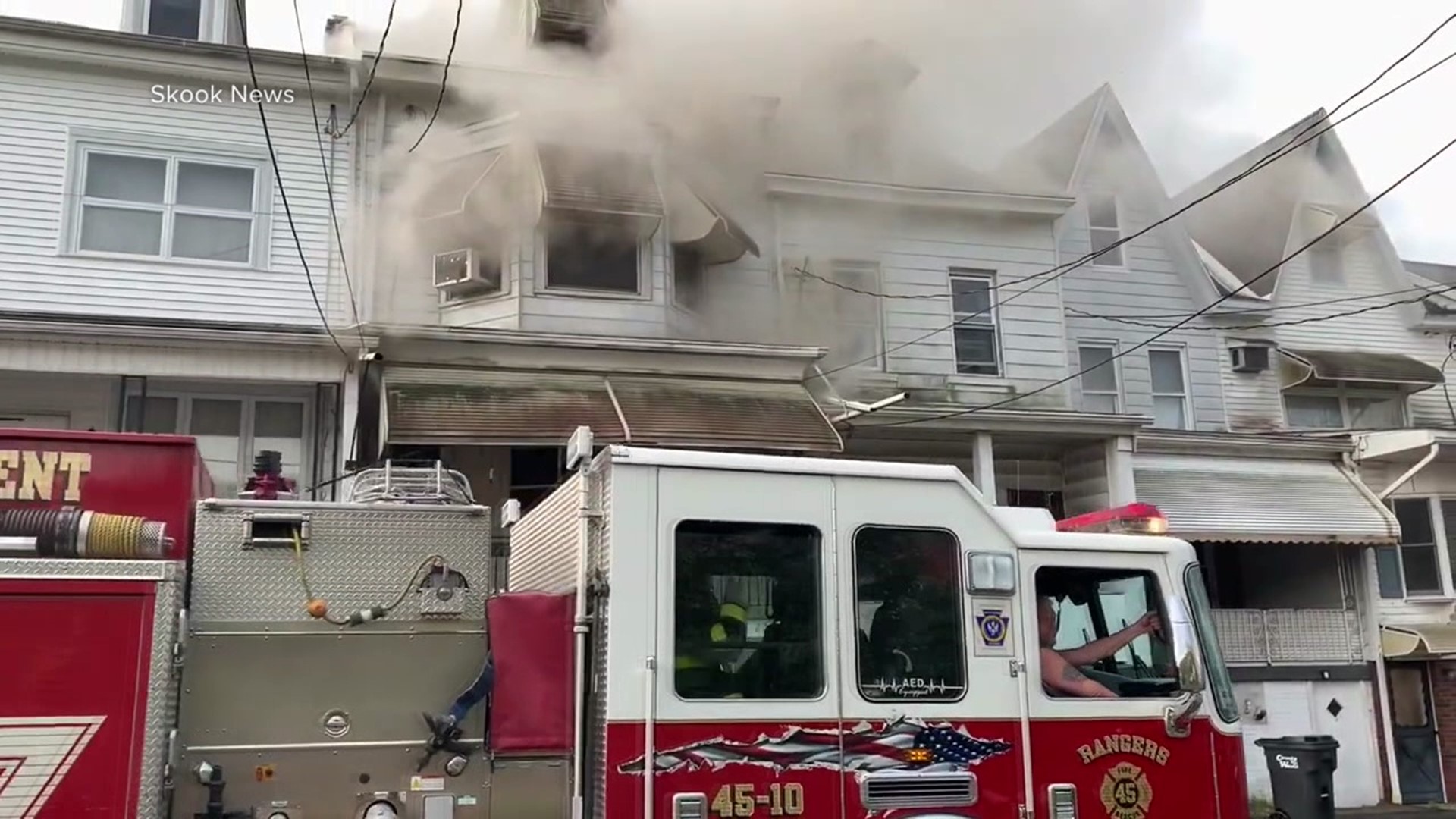 Row homes in Girardville were hit by fire Thursday morning. The police chief managed to rescue an elderly resident from one of the homes.