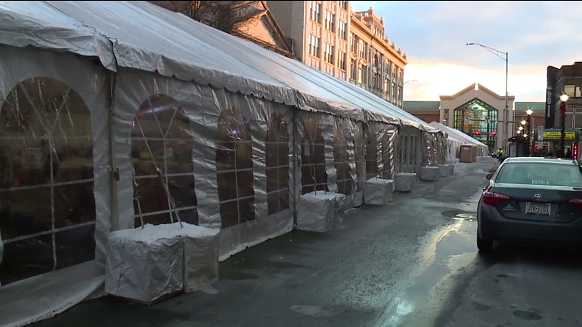 Winter Market Outside the Old Globe Store in Scranton