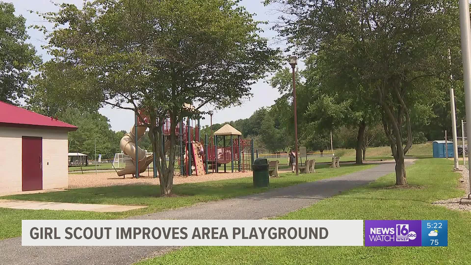 There are some new additions to a playground near Williamsport and it's all thanks to a Girl Scout.