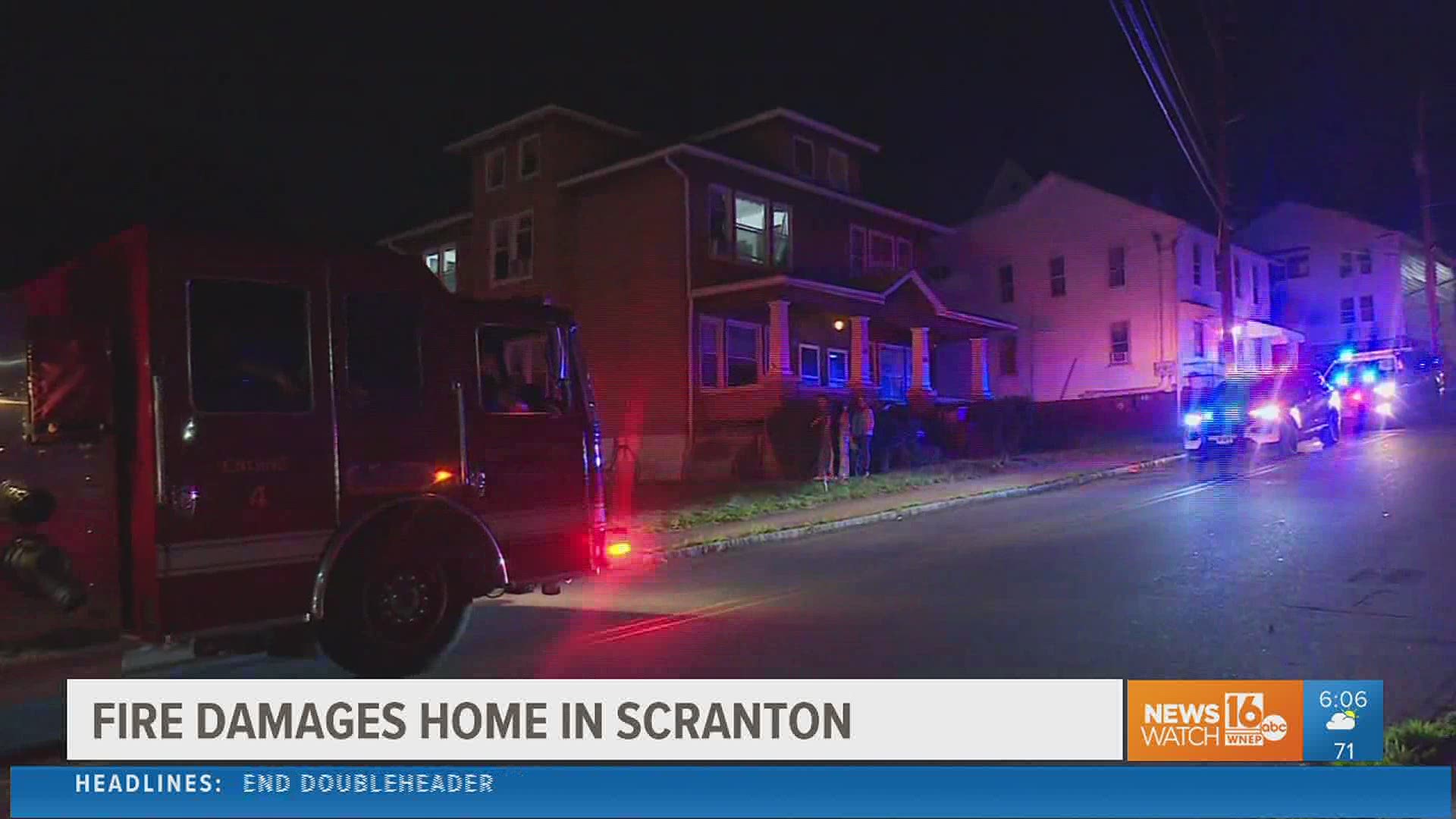 Fire damages home in Scranton