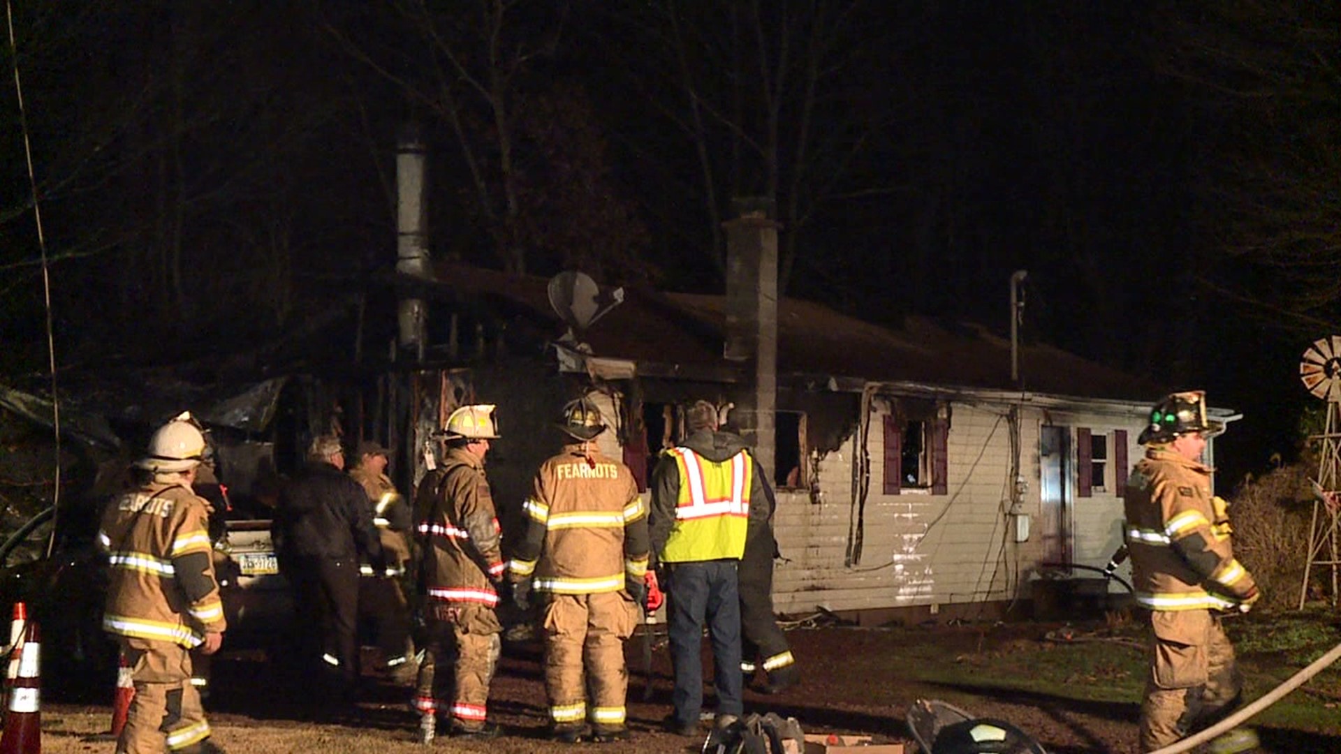 A fire broke out at a home along Medvitz Lane in Foster Township.