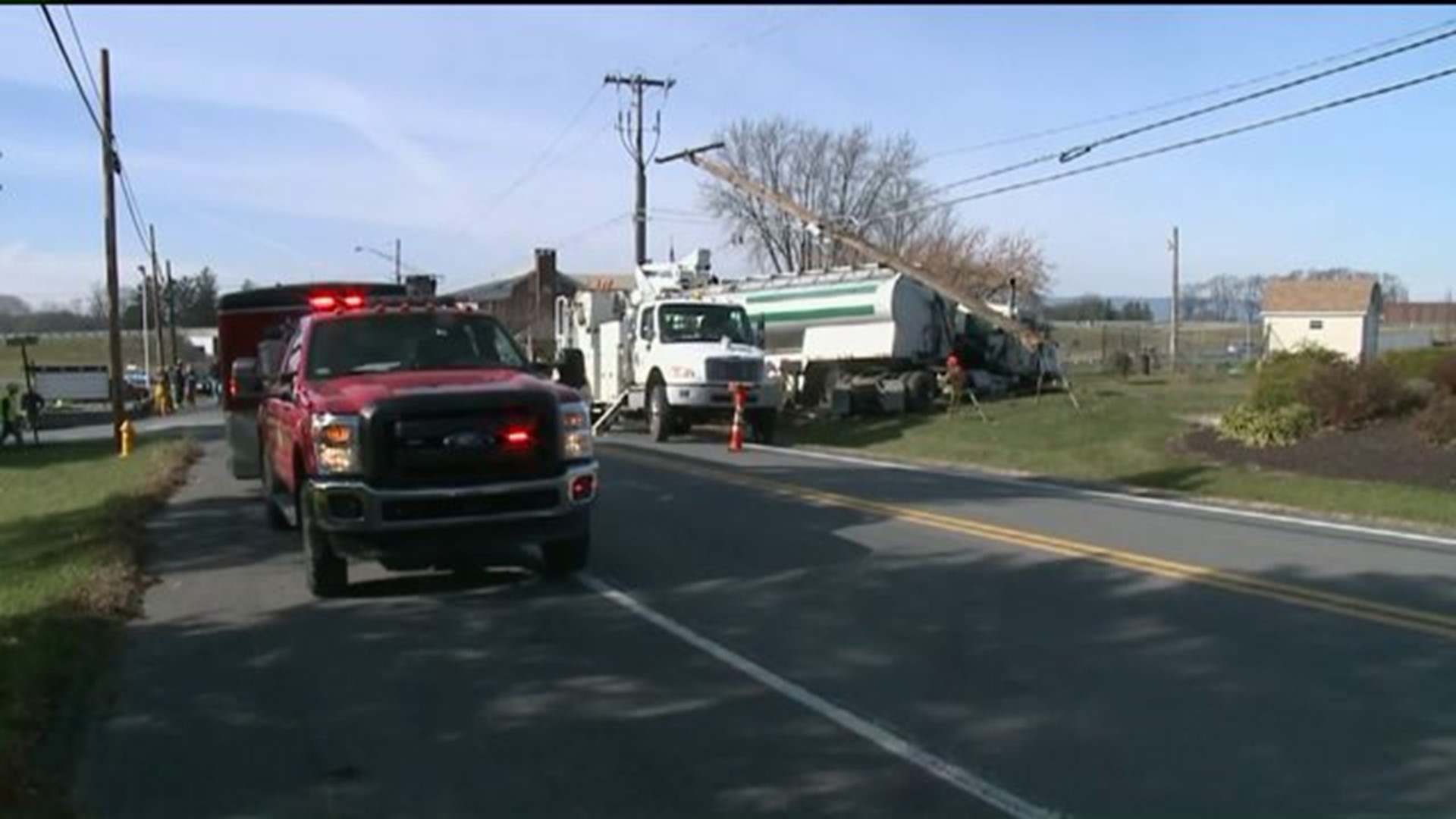 Truck Crash Closes Road in Northumberland County