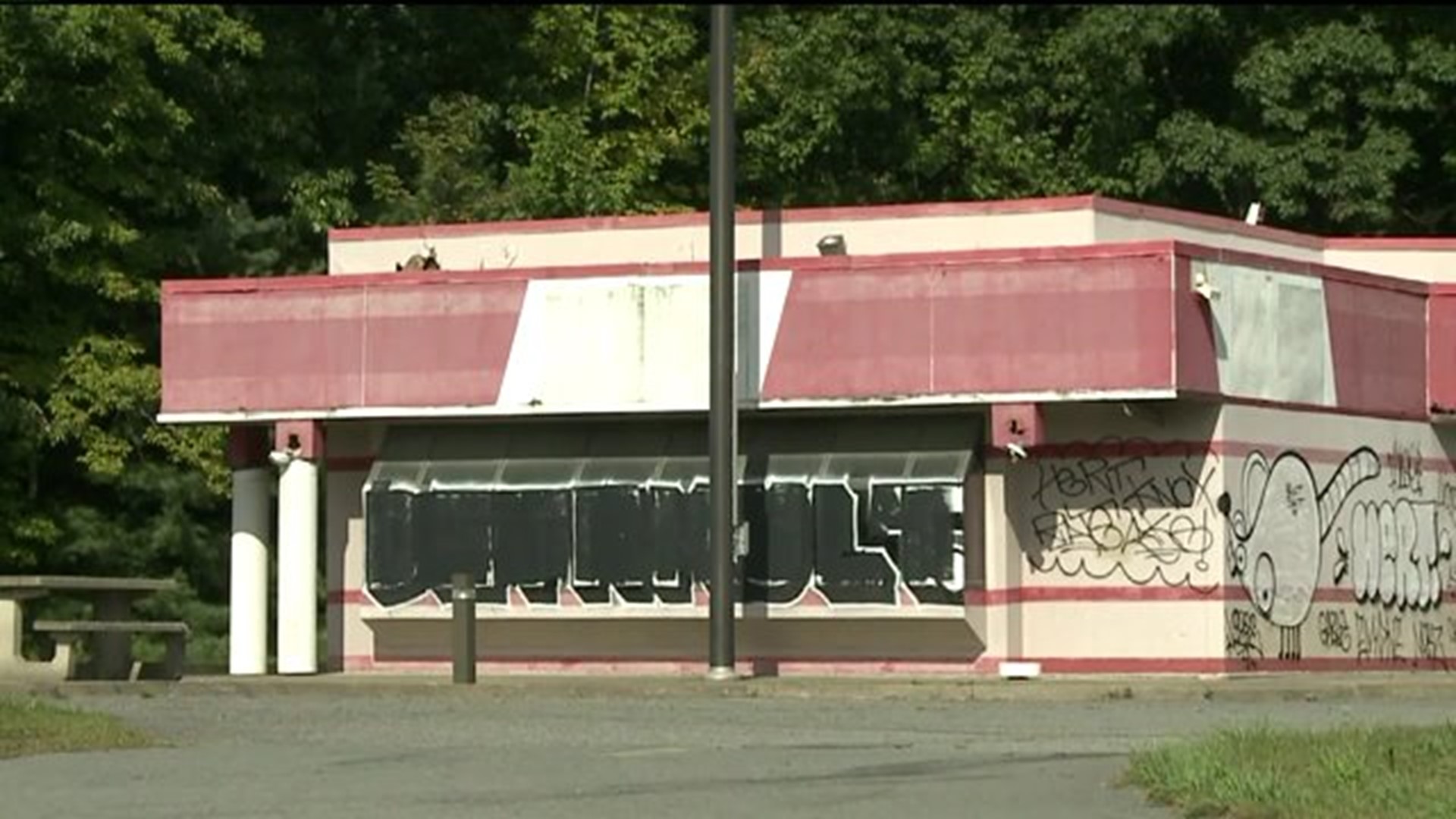 Former Arbys Building Covered with Graffiti