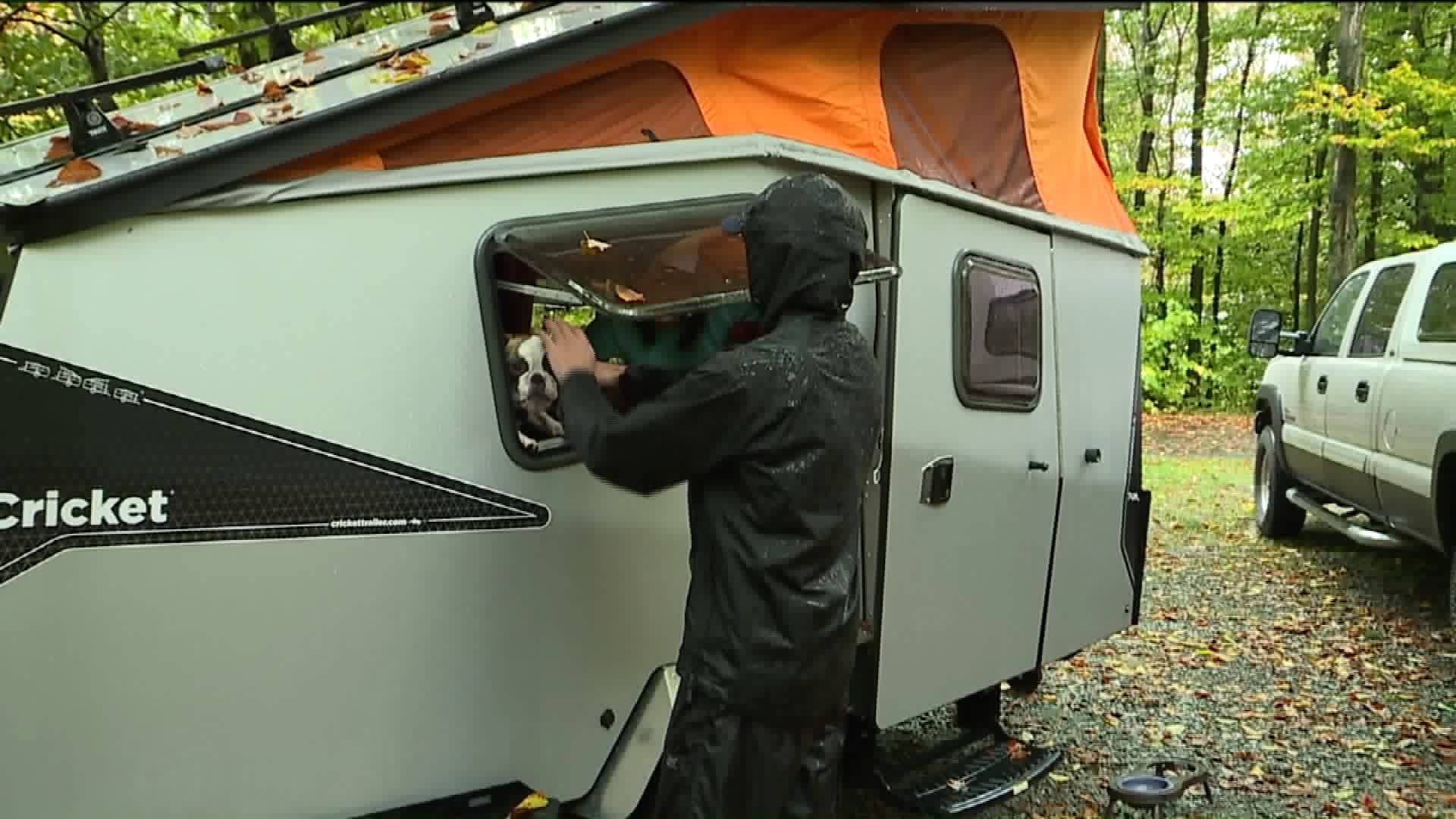 Campers Brave Rainy Holiday