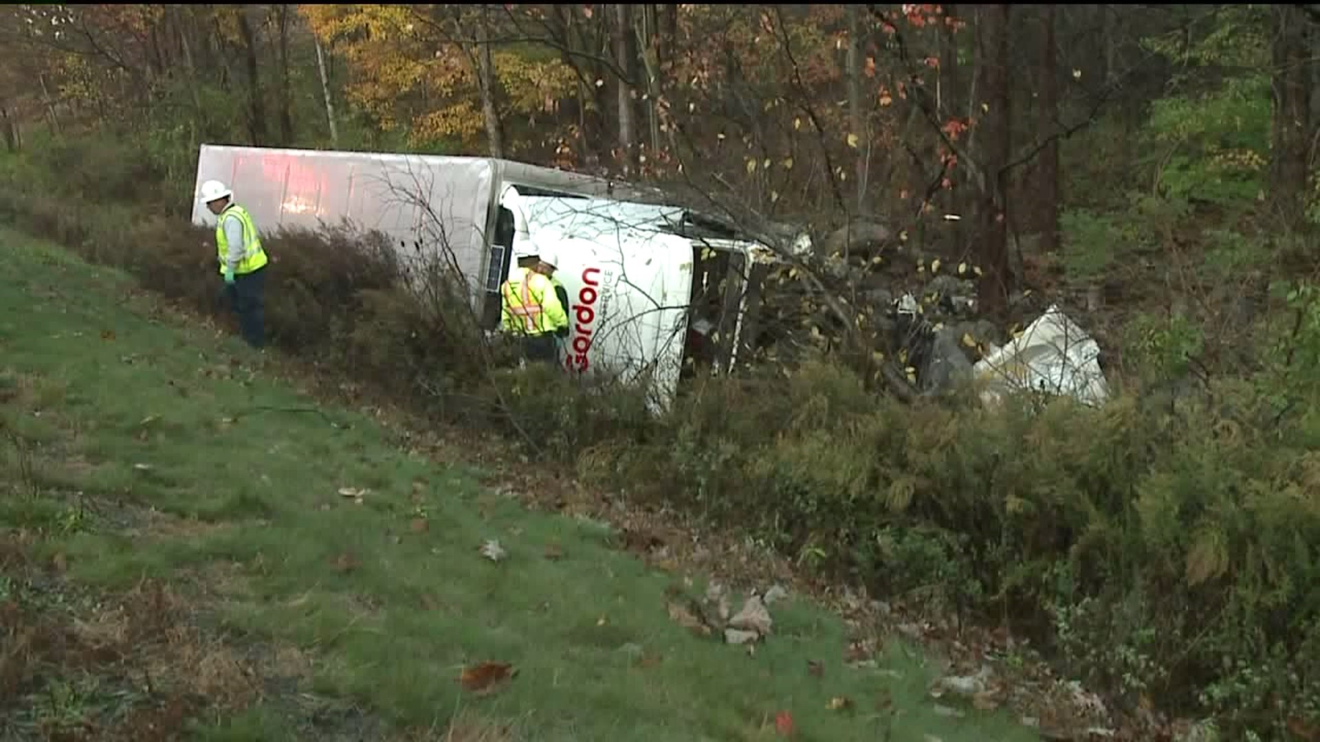 Tractor Trailer Rollover Slows Traffic on Interstate 80 in Union County