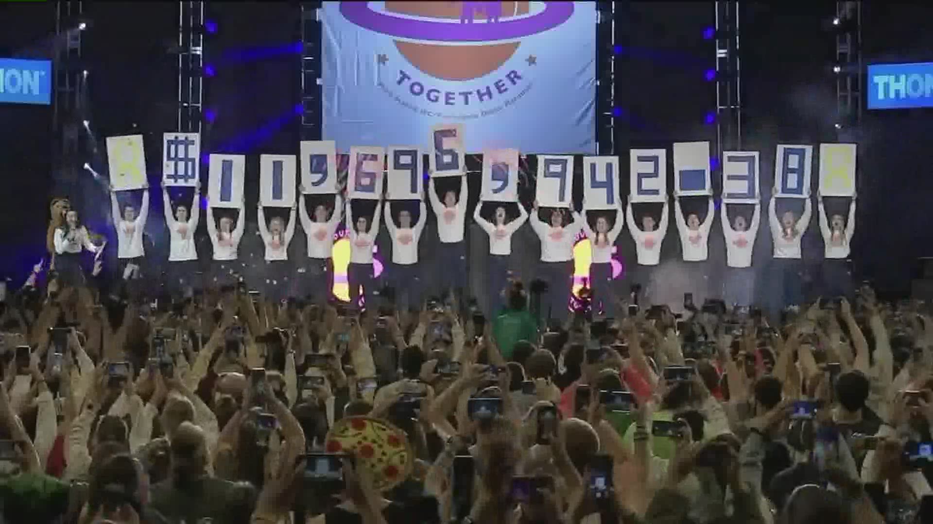 Thousands of students at Penn State participated in the annual dance marathon fundraiser. Students danced for 46 straight hours to raise money for childhood cancer.
