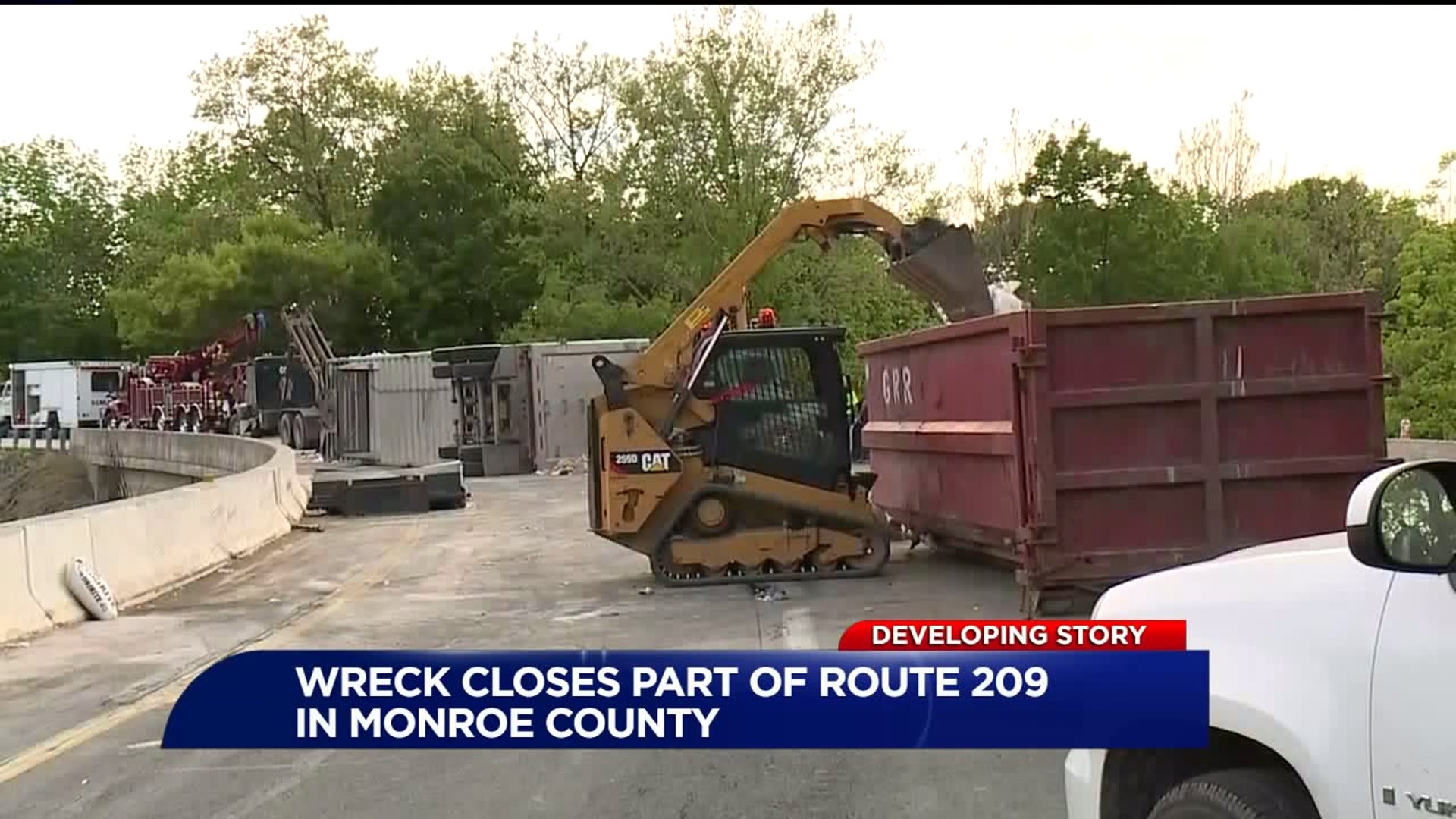 Trash Truck Crash Closes Ramp in the Poconos