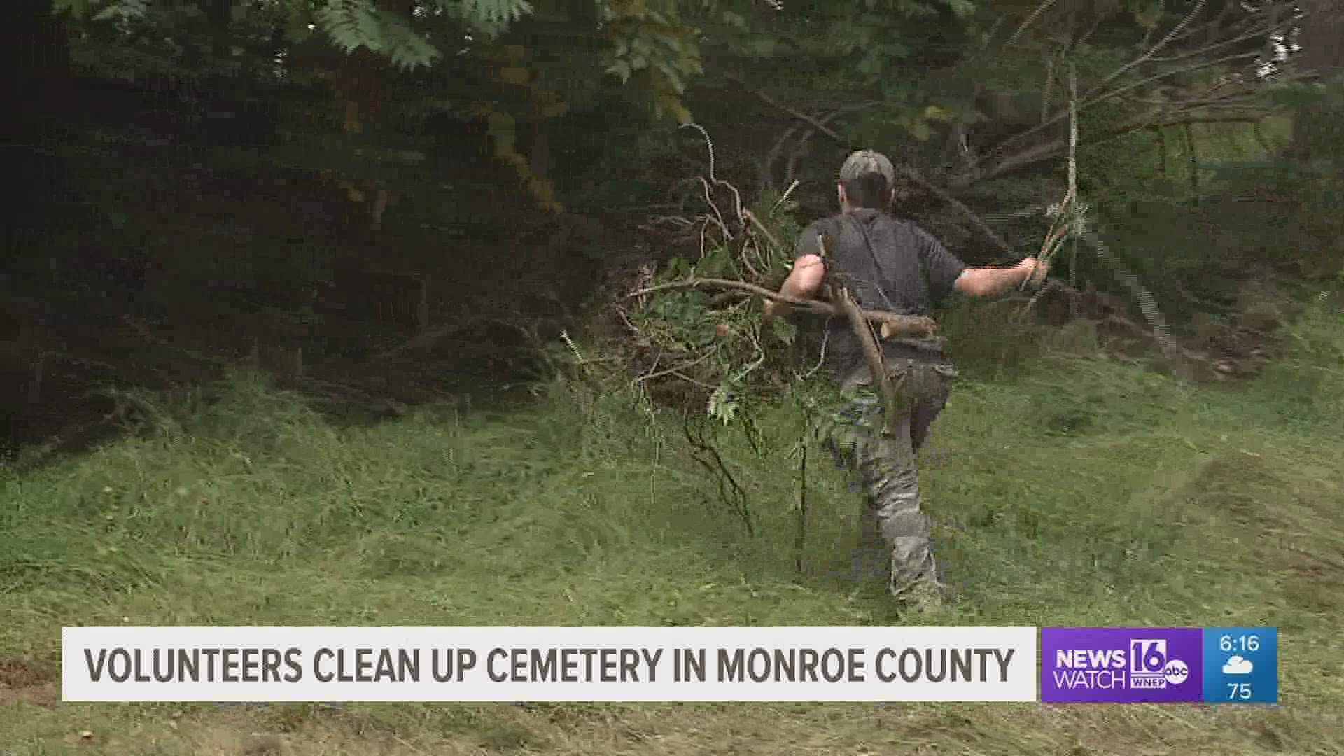 A group from Stroudsburg decided to spend their weekend cleaning up a cemetery that desperately needed it.