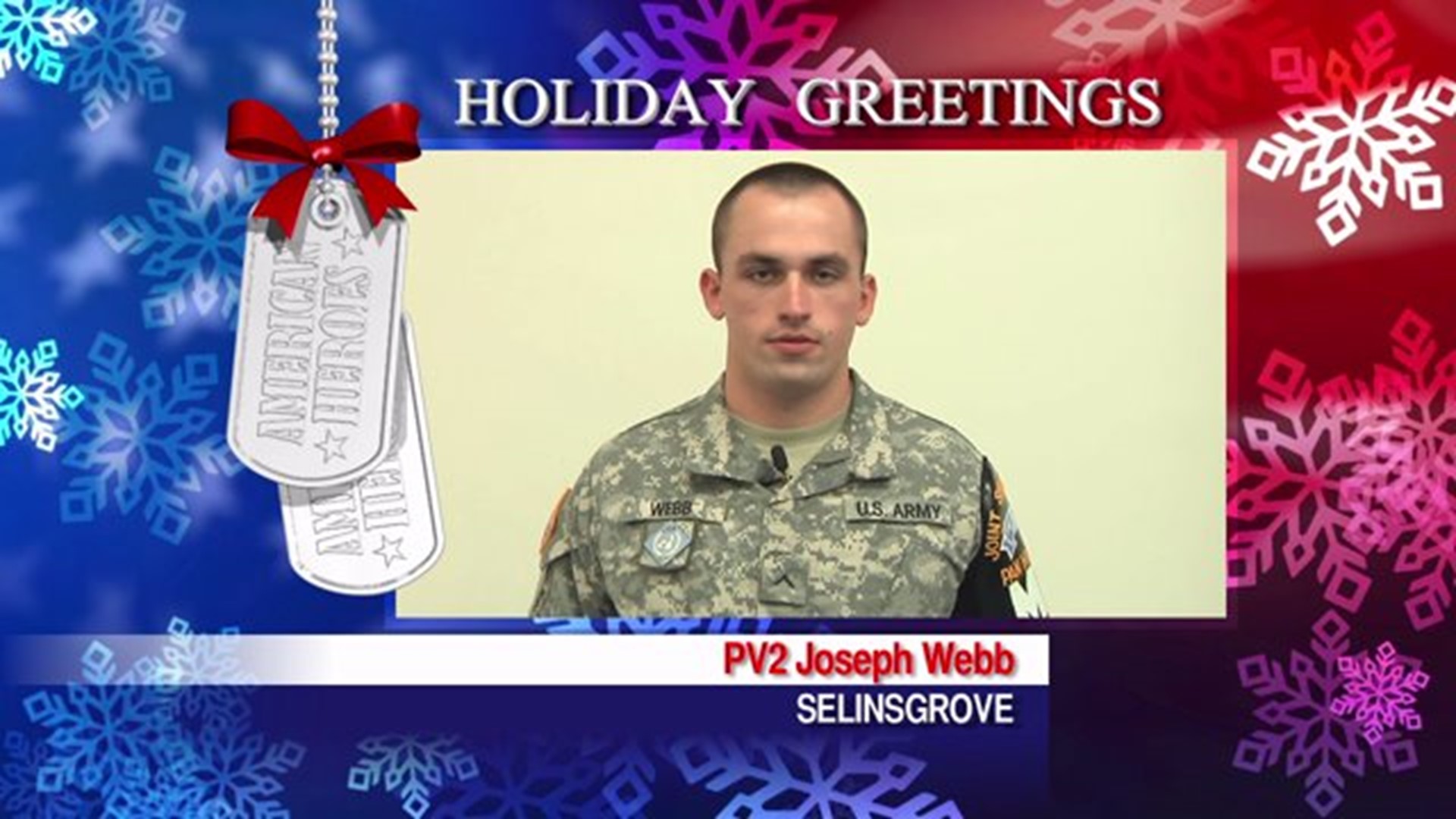 Military Greeting: PV2 Joseph Webb