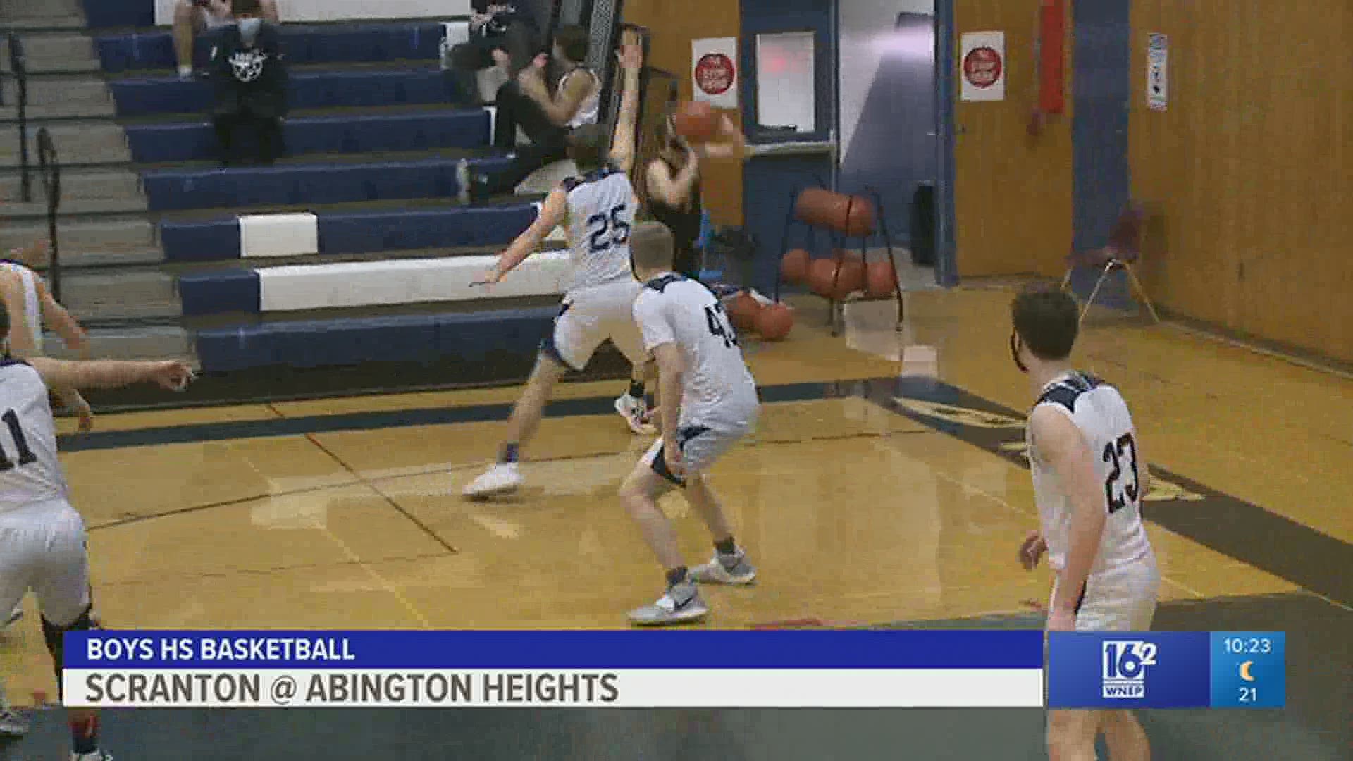 Scranton clamps down on defense and defeats Abington Heights 47-37 in boys HS basketball
