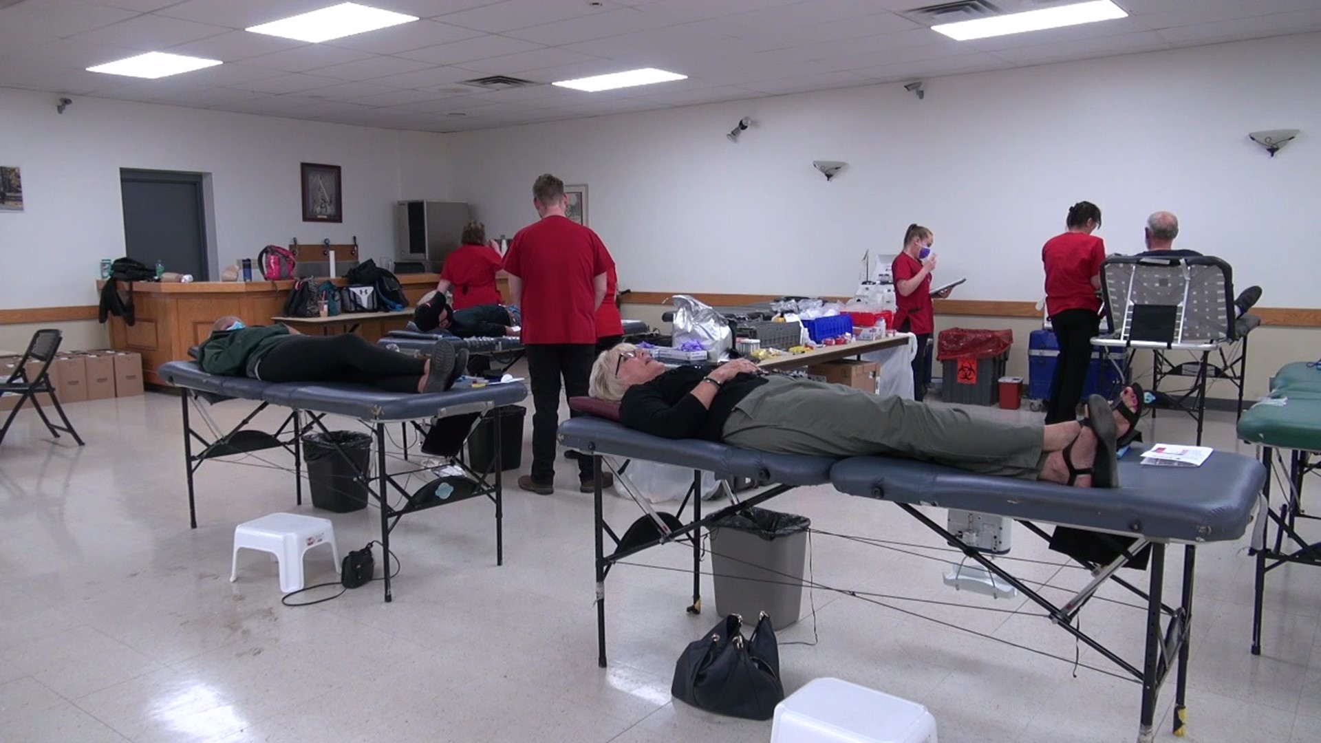 The American Red Cross is encouraging people to donate blood and that's exactly what people were doing in Tunkhannock to help fill the local blood supply.