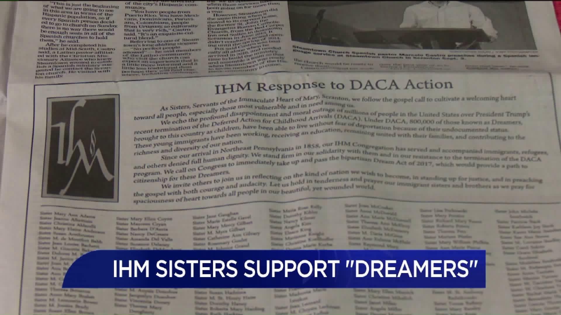 IHM Sisters Support 'Dreamers'