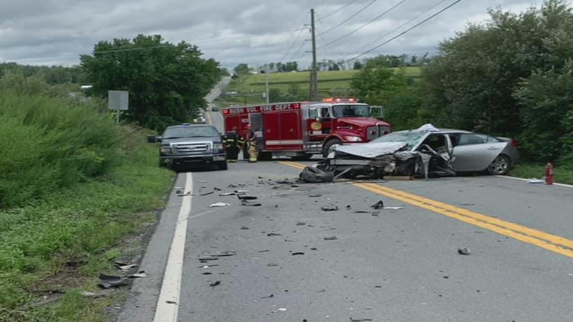 Emergency responders say two cars crashed into each other Saturday afternoon along Route 267 in Auburn Township.