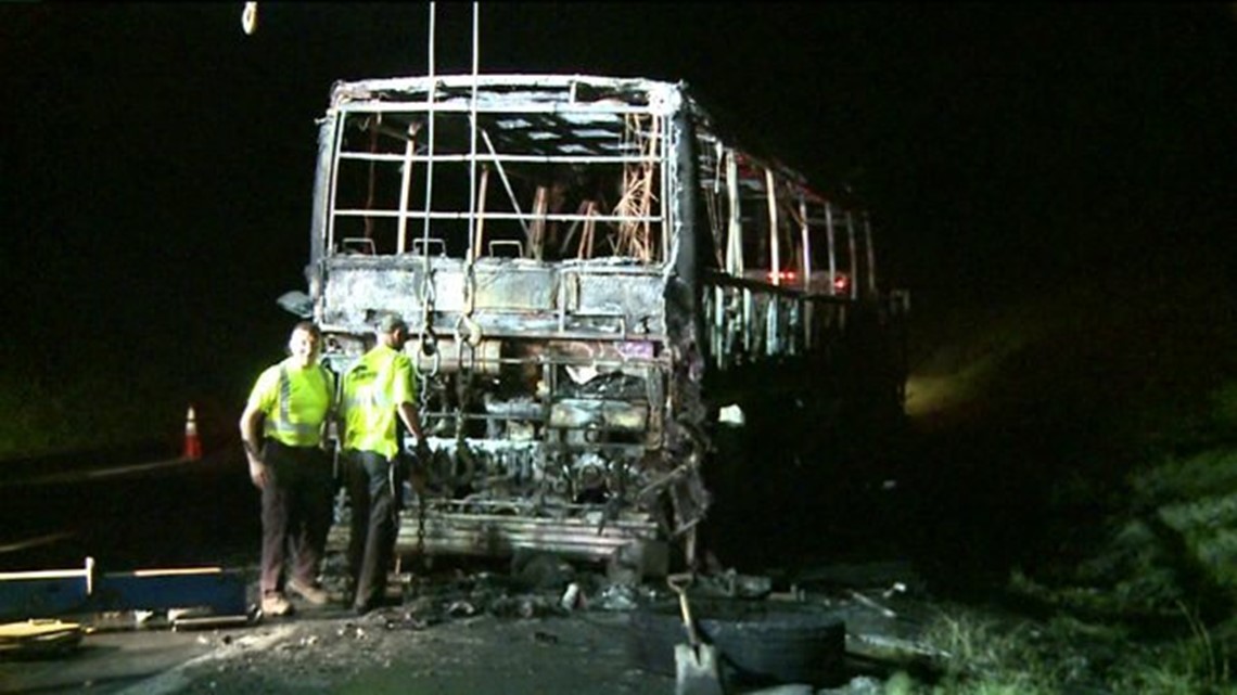 Scary Moment for Passengers as Bus Catches Fire | wnep.com