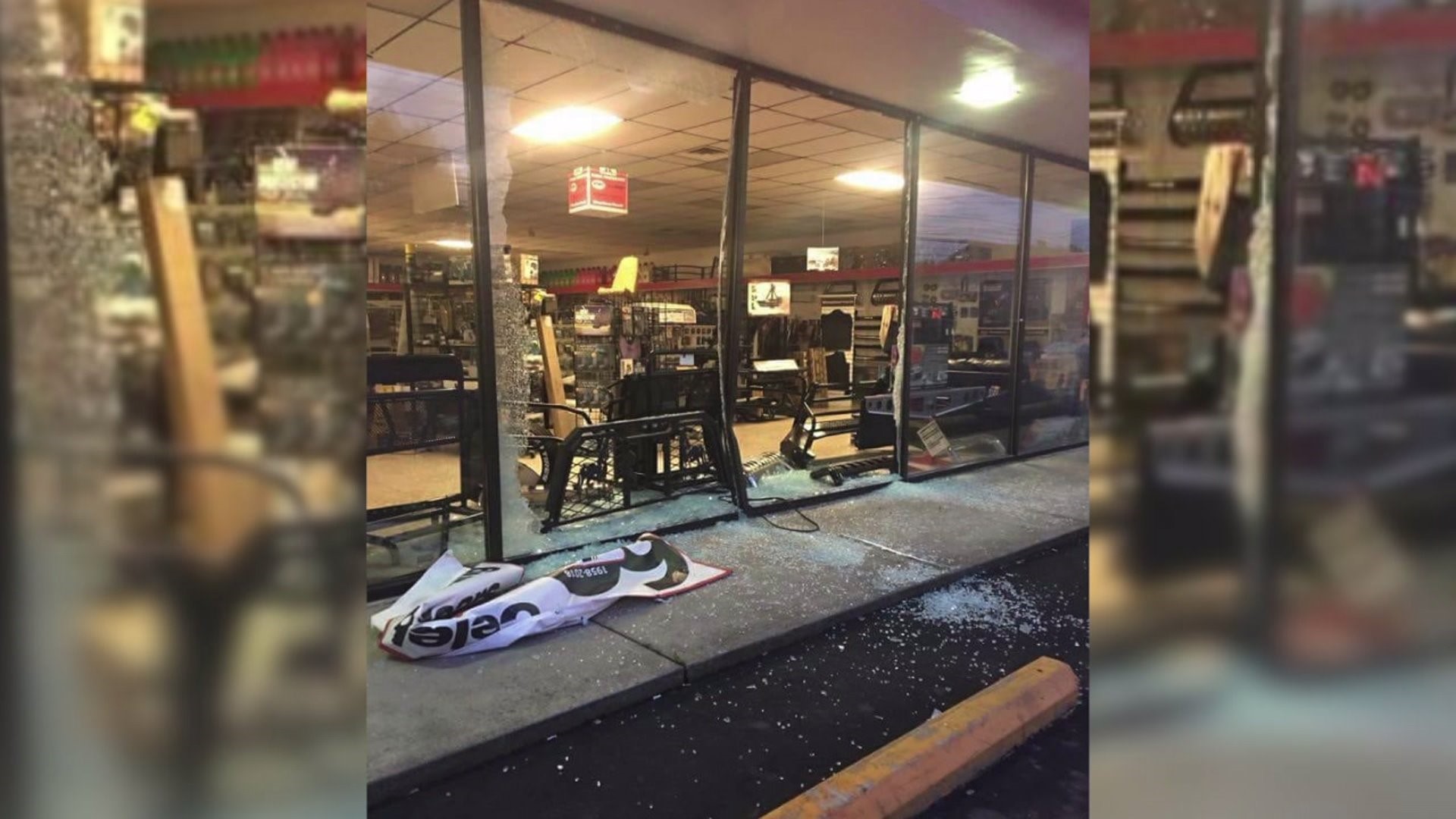 Car Smashes Into Window of Auto Store in Exeter