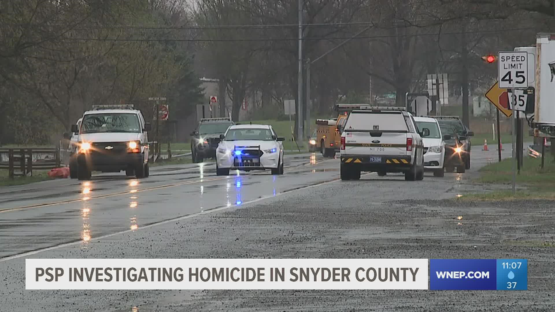 State Police confirmed the reported shooting in Snyder County Monday afternoon was a homicide.