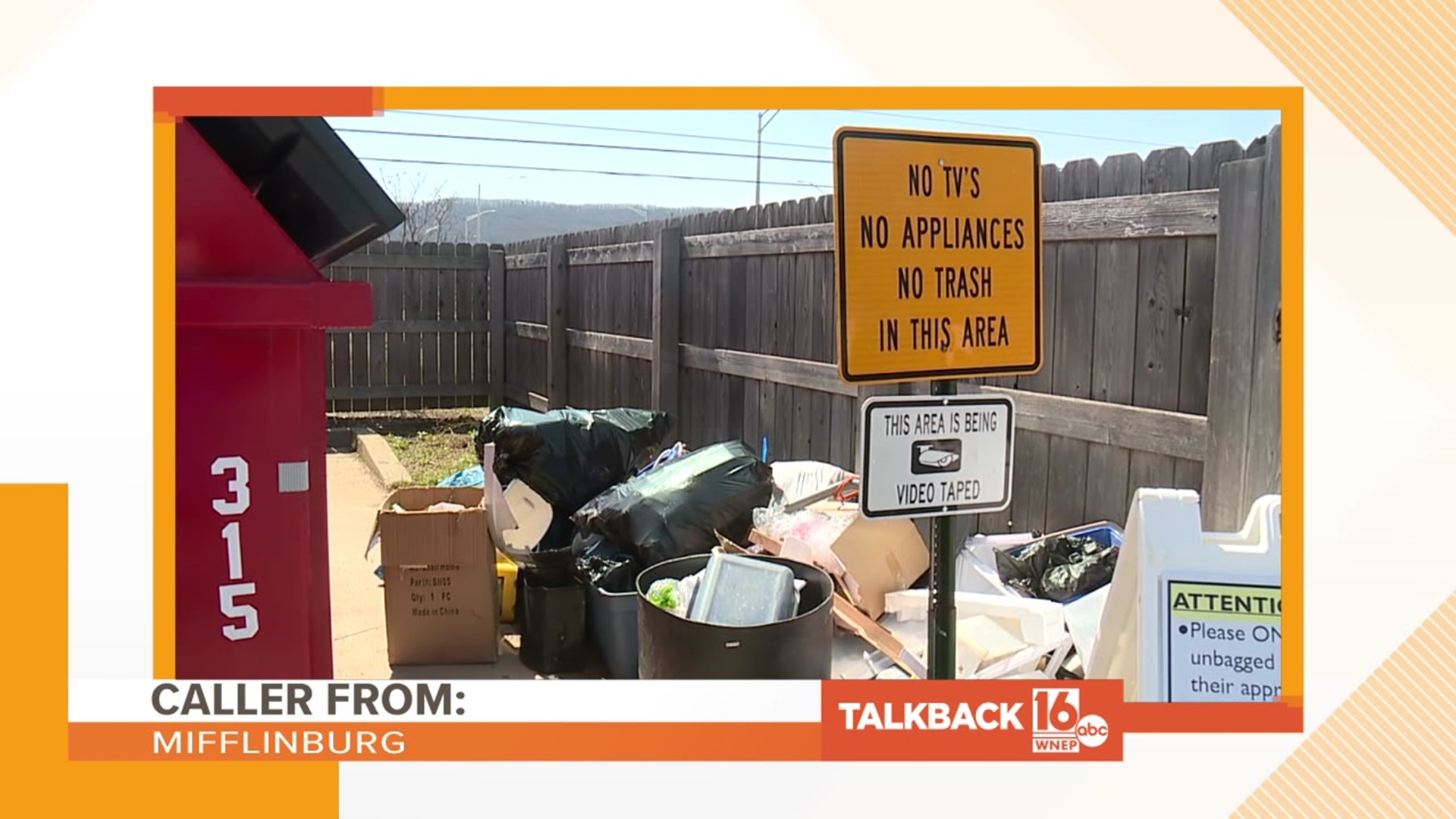 A caller from Mifflinburg says that the recycling center should hire someone to watch so people put the recyclables in the correct bins.