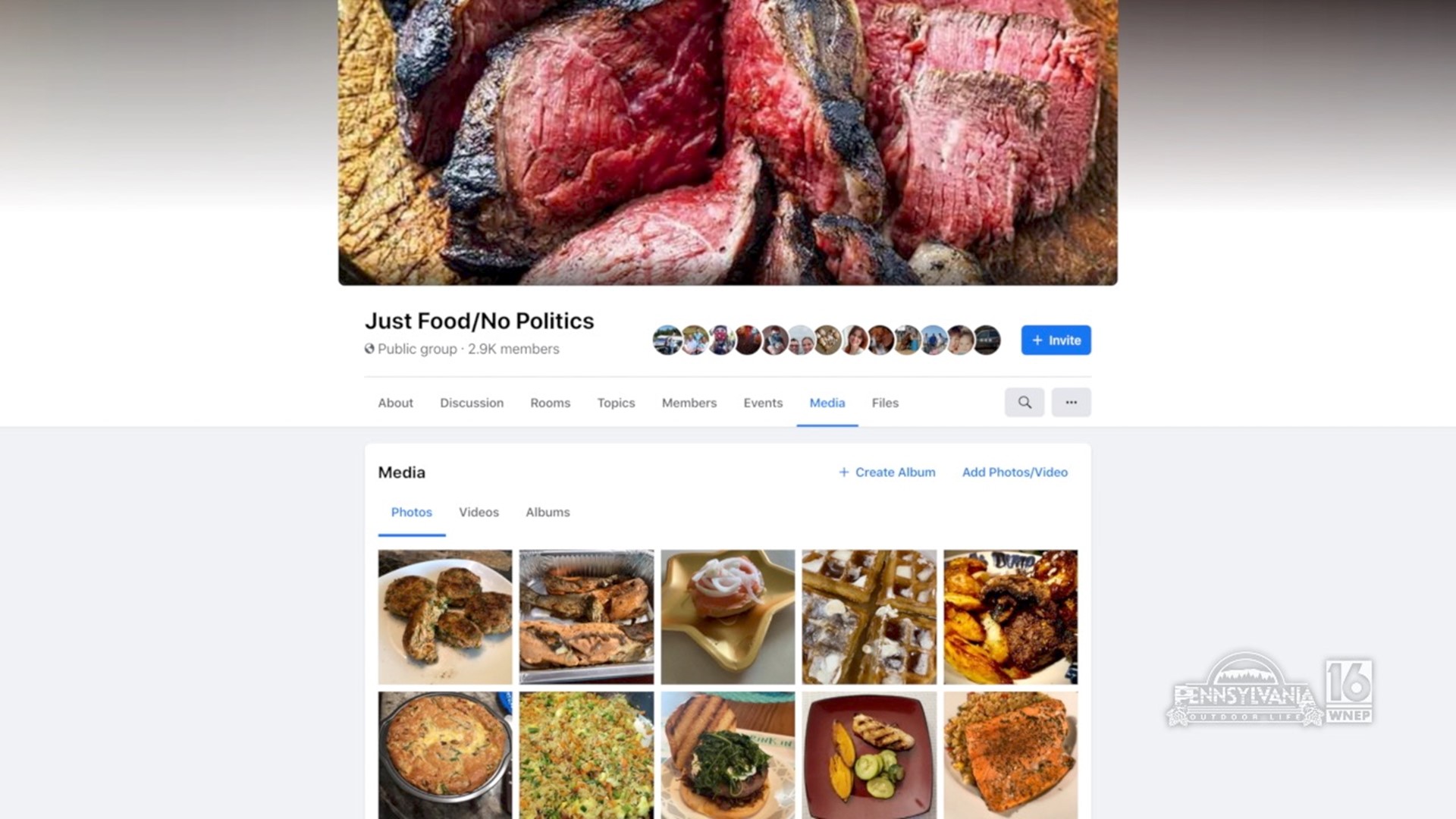 A facebook group dedicated to foodies.