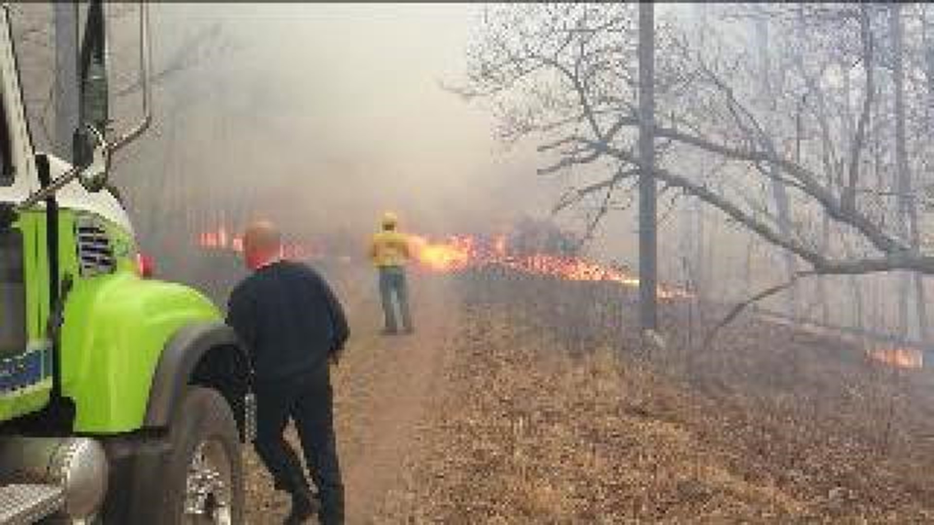 Fire Crews Battle Brush Fires In Private Community