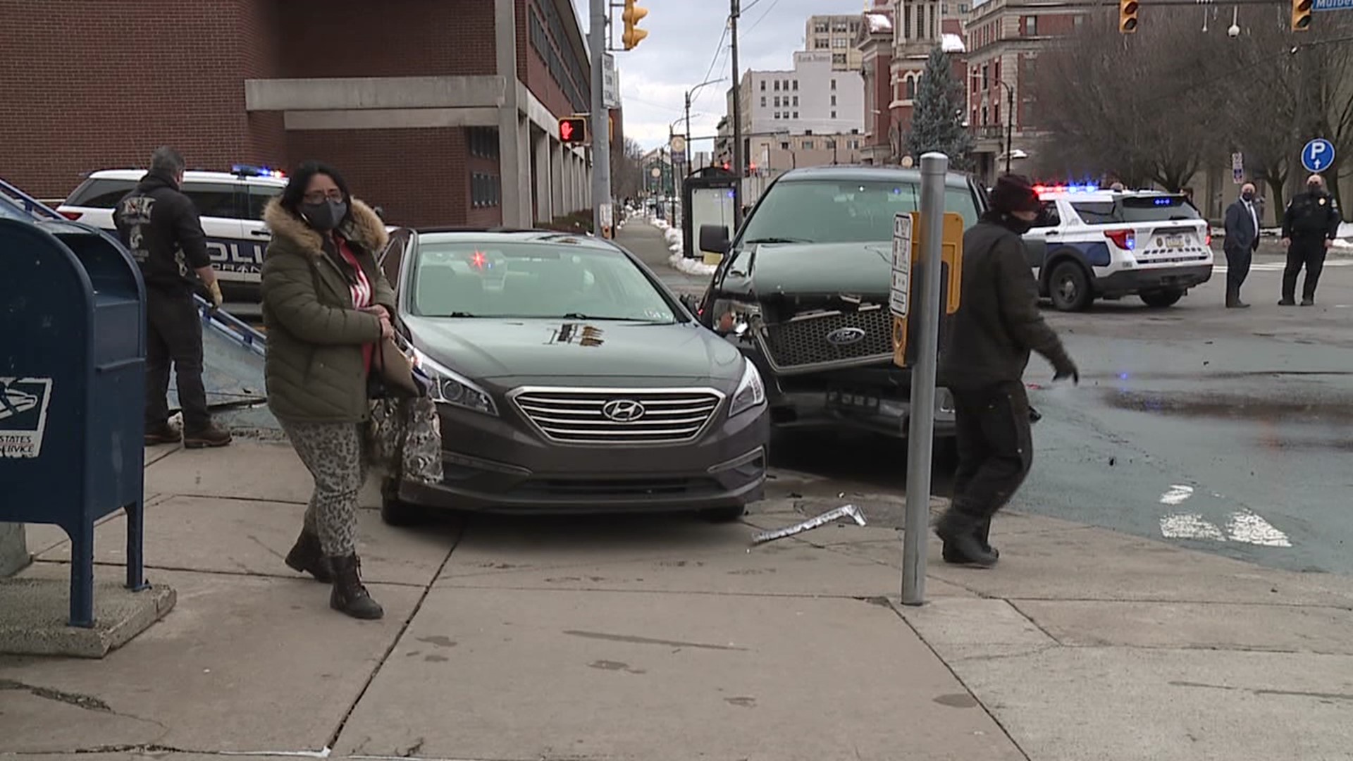 The officer was taken to the hospital to be checked out.