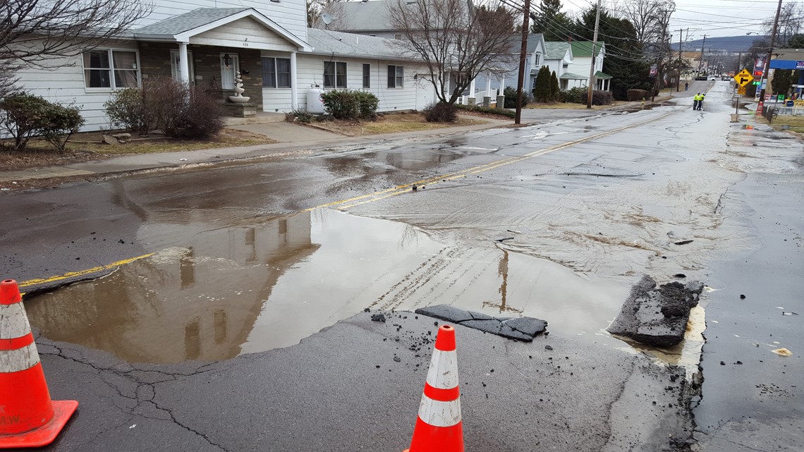 Water Main Breaks Flood Roads in Dupont