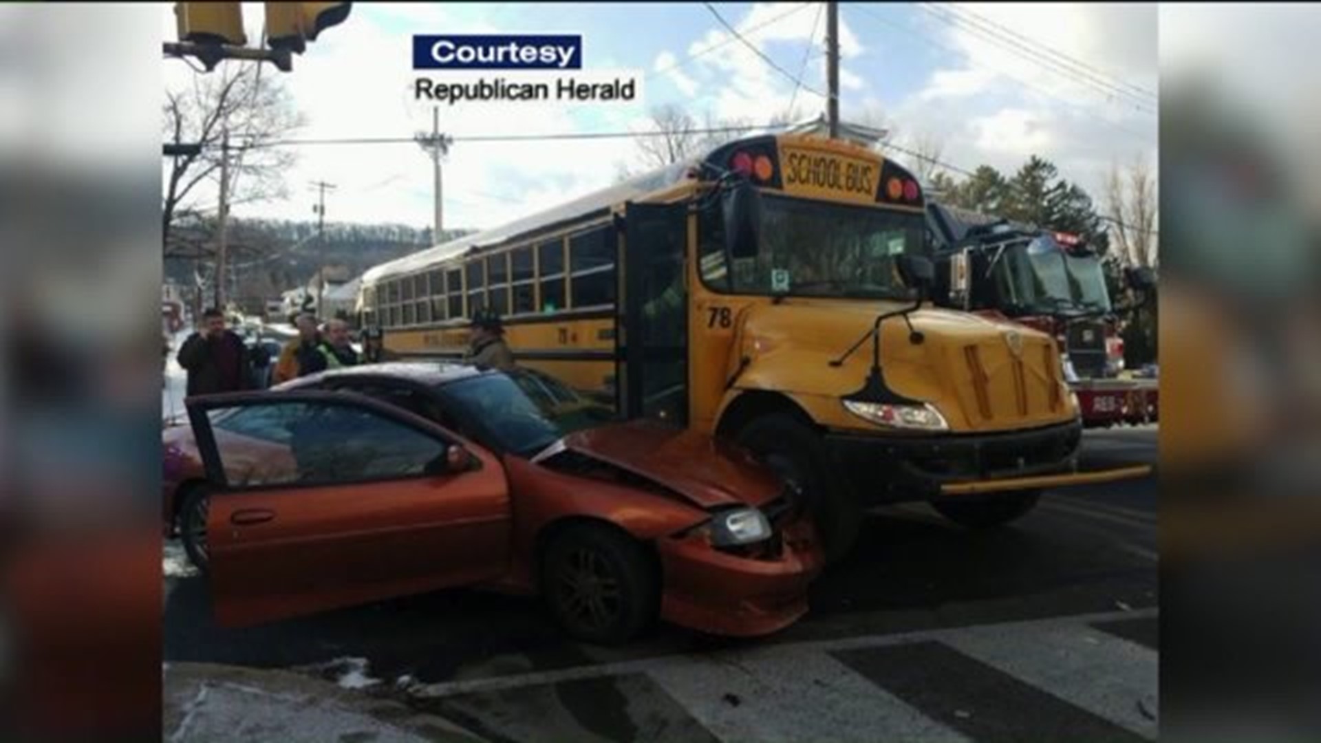 School Bus, Car Collide in Pottsville