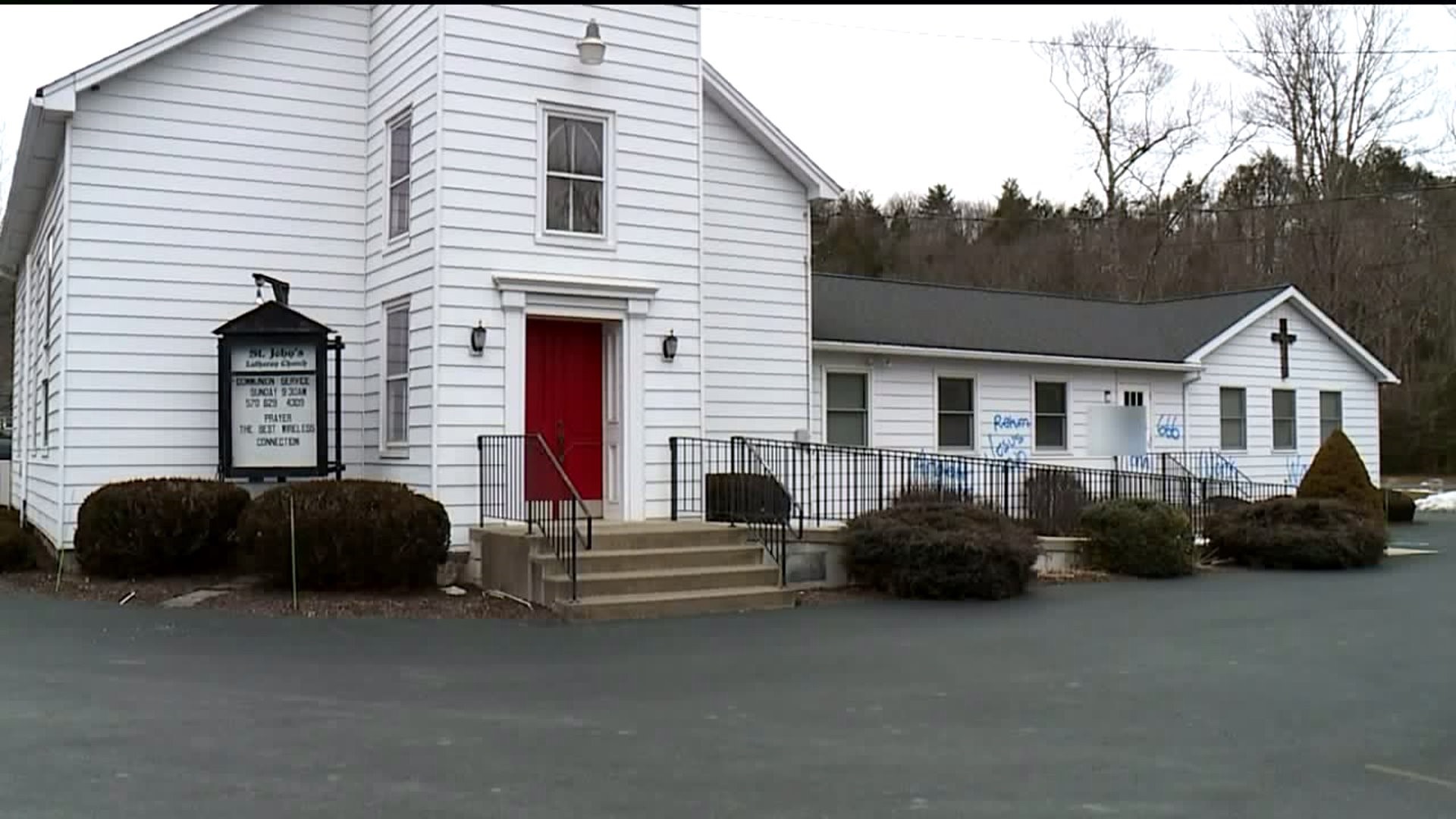 Hateful Words Painted on Church in the Poconos