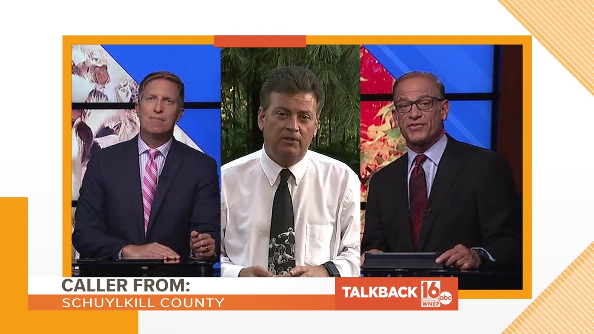 A caller compares three of WNEP's on-air talents to the classic comedy team.