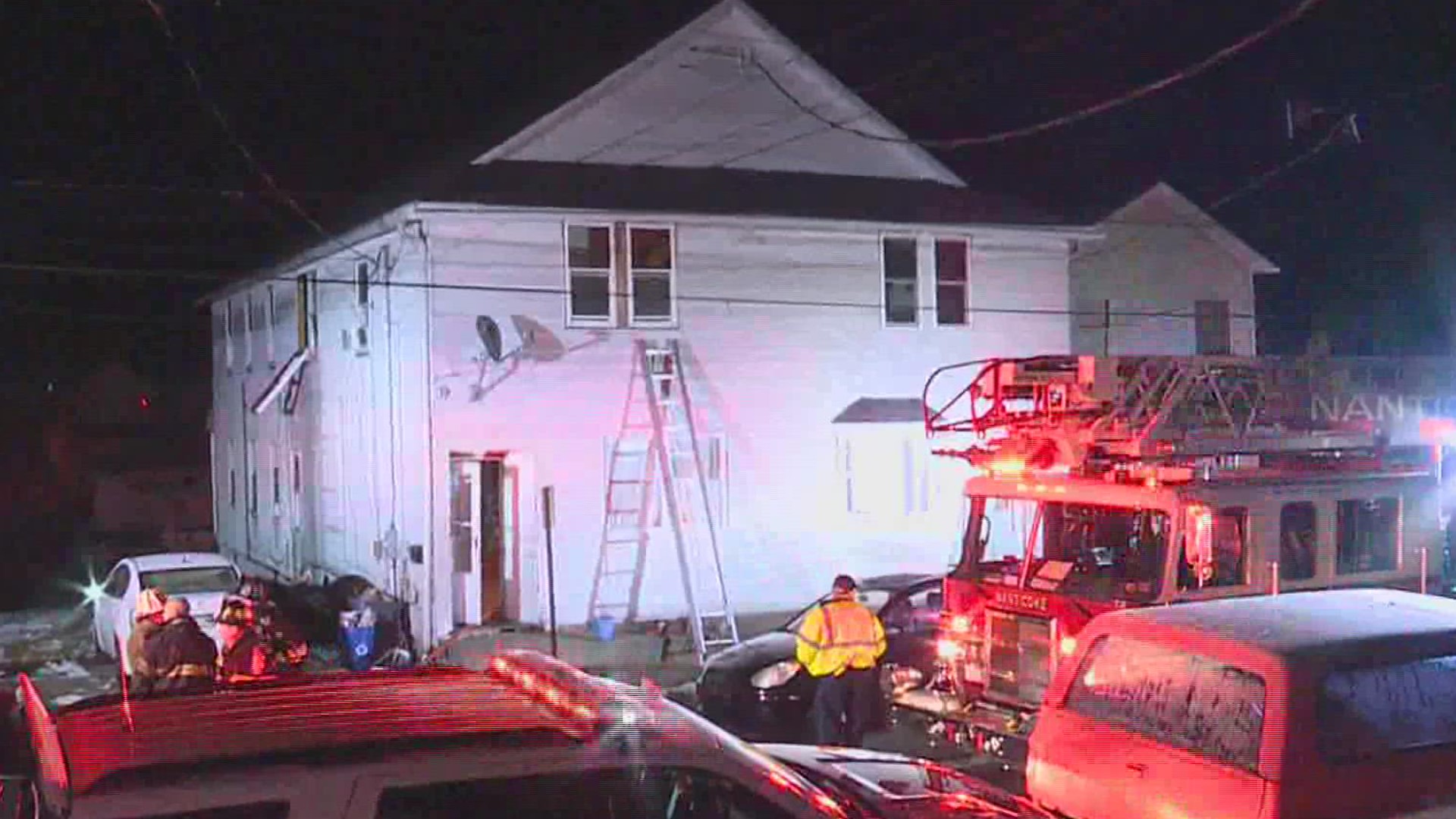 Crews quickly knocked down a fire early Thursday morning along Pine Street in Nanticoke.