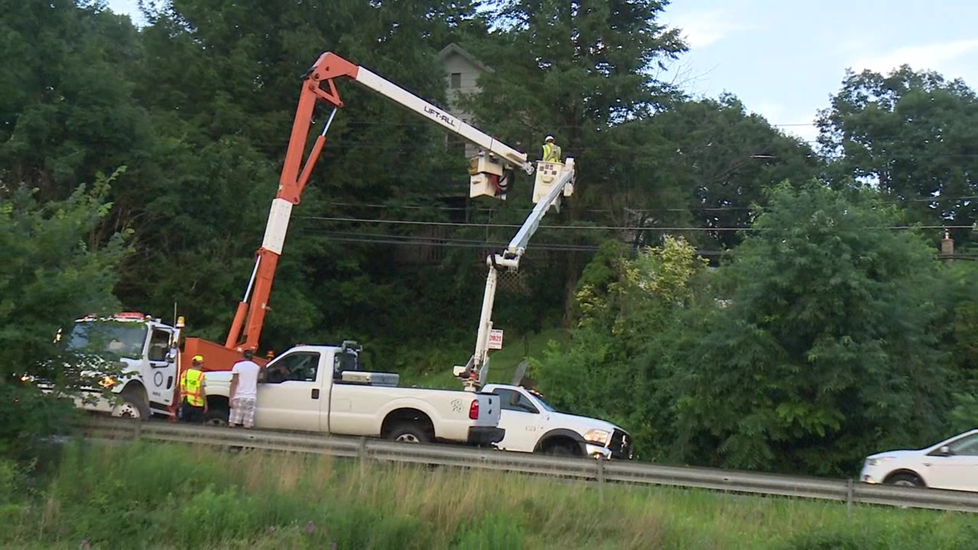 The power was restored after being off for three hours.