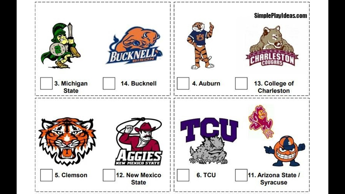 Kids Join March Madness Fun With Printable Mascot Bracket