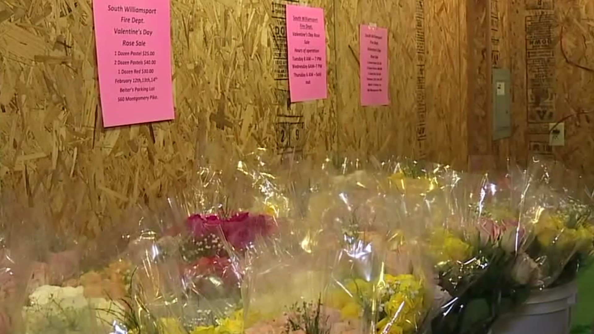 The South WIlliamsport Fire Department had to cancel their fundraiser because their shipment of roses was delayed by weather.