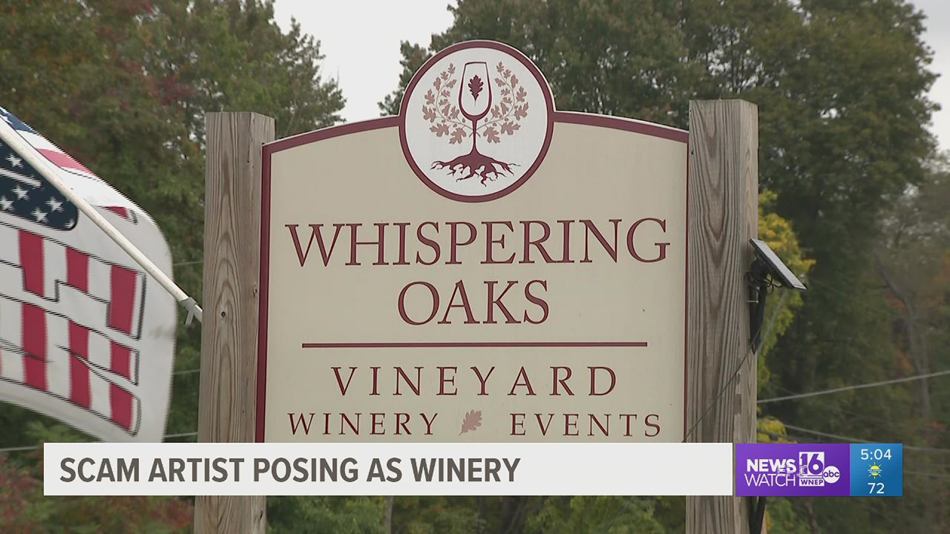 The owners of a winery in Northumberland County are warning their customers about a scam and they want to make sure others do not fall for it.
