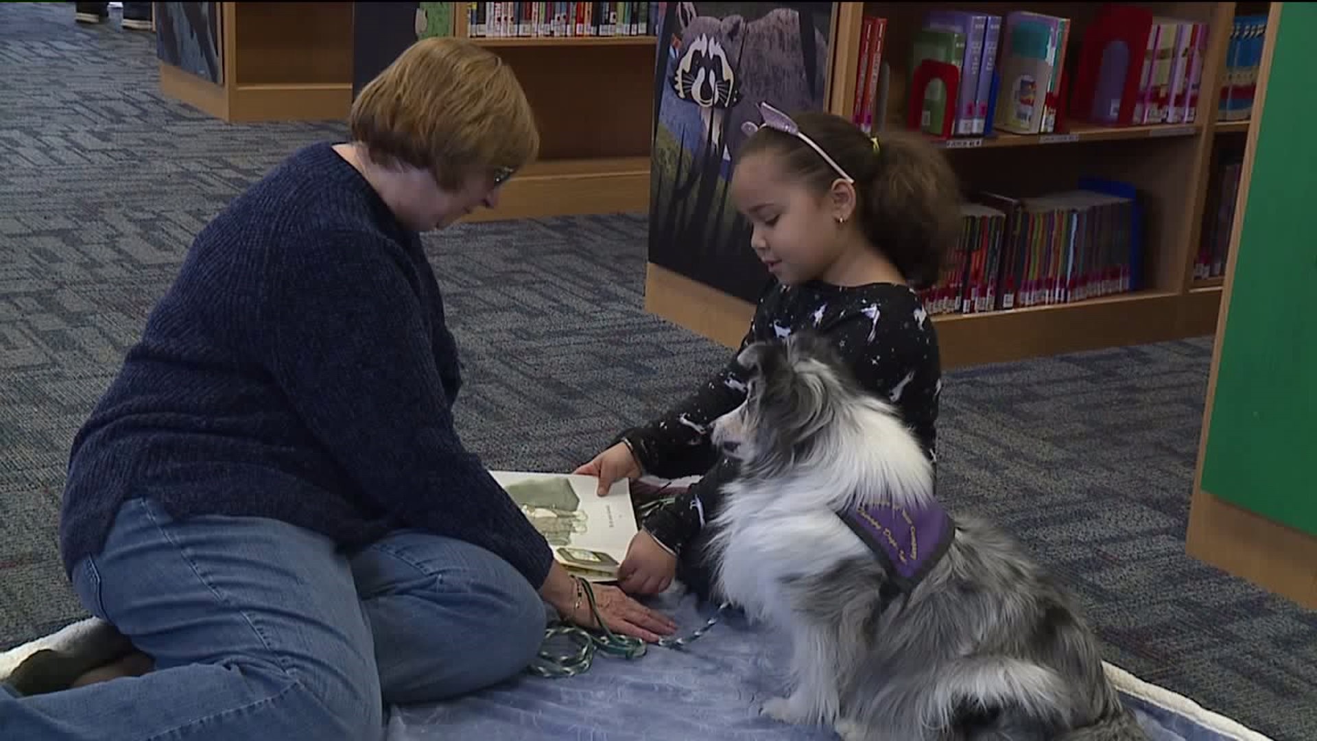 Kids Read to Therapy Dogs
