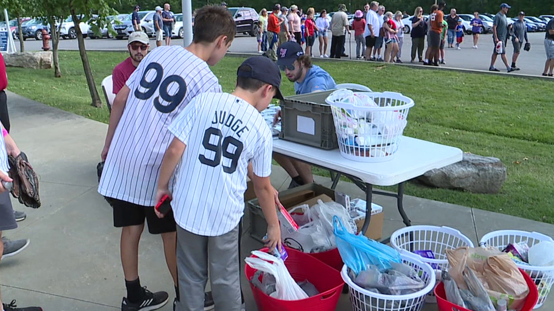 Bring a donation, get free baseball cards