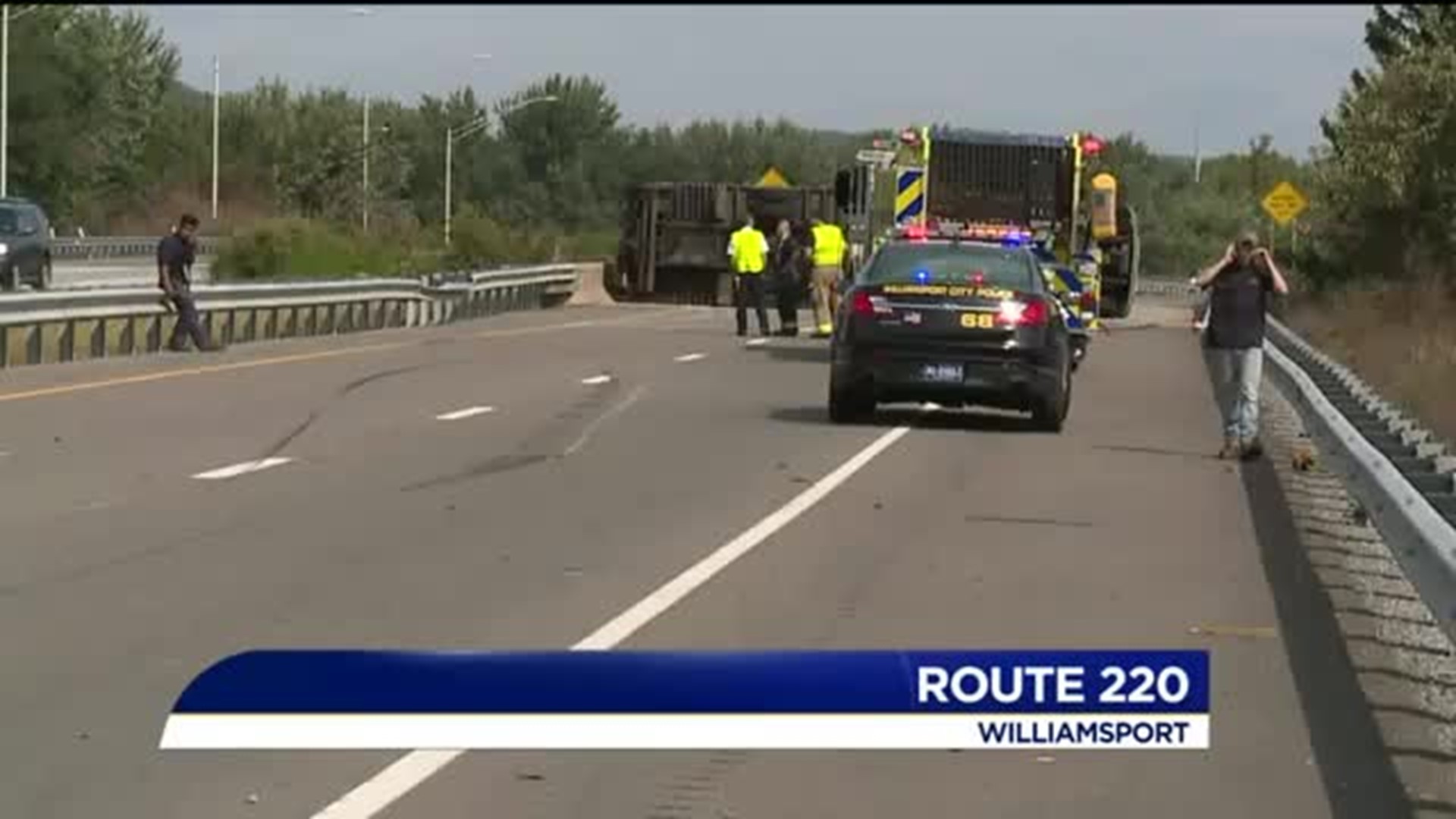 Highway in Williamsport Closed by Rig Rollover
