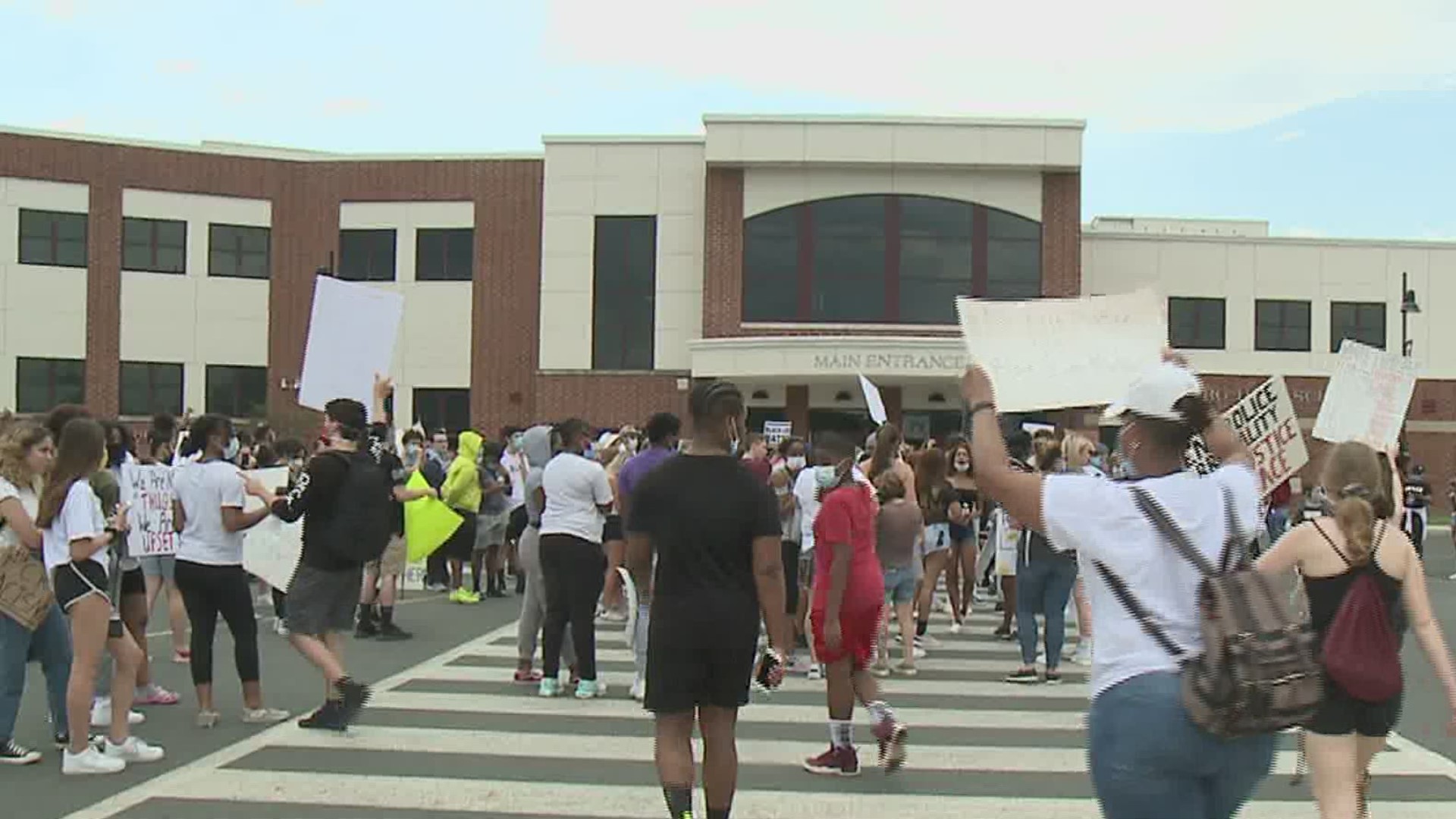 A group of high school students organized a peaceful march Saturday in Monroe County.