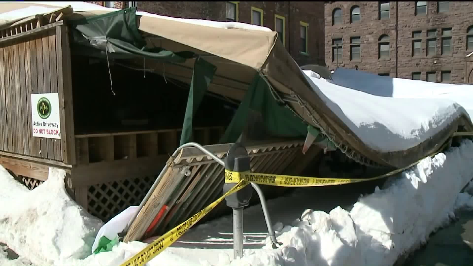 Blizzard Damages Part of a Bar in Carbon County