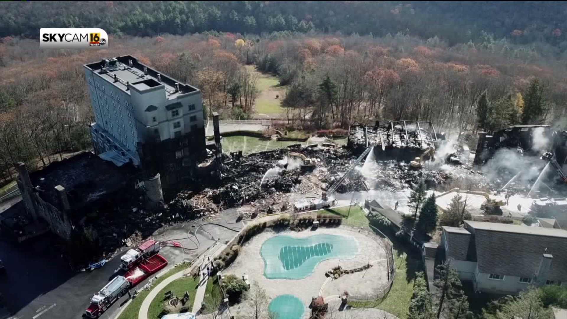 Firefighters Continue to Battle Blaze at Pocono Manor