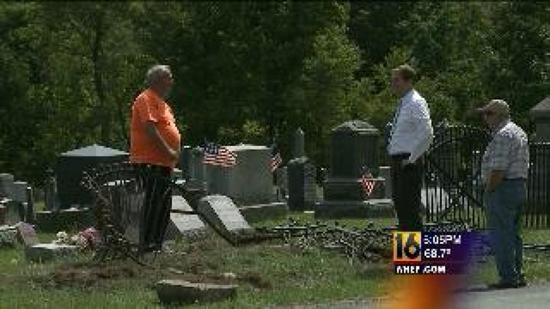 Crash Leaves A Mess At Cemetery