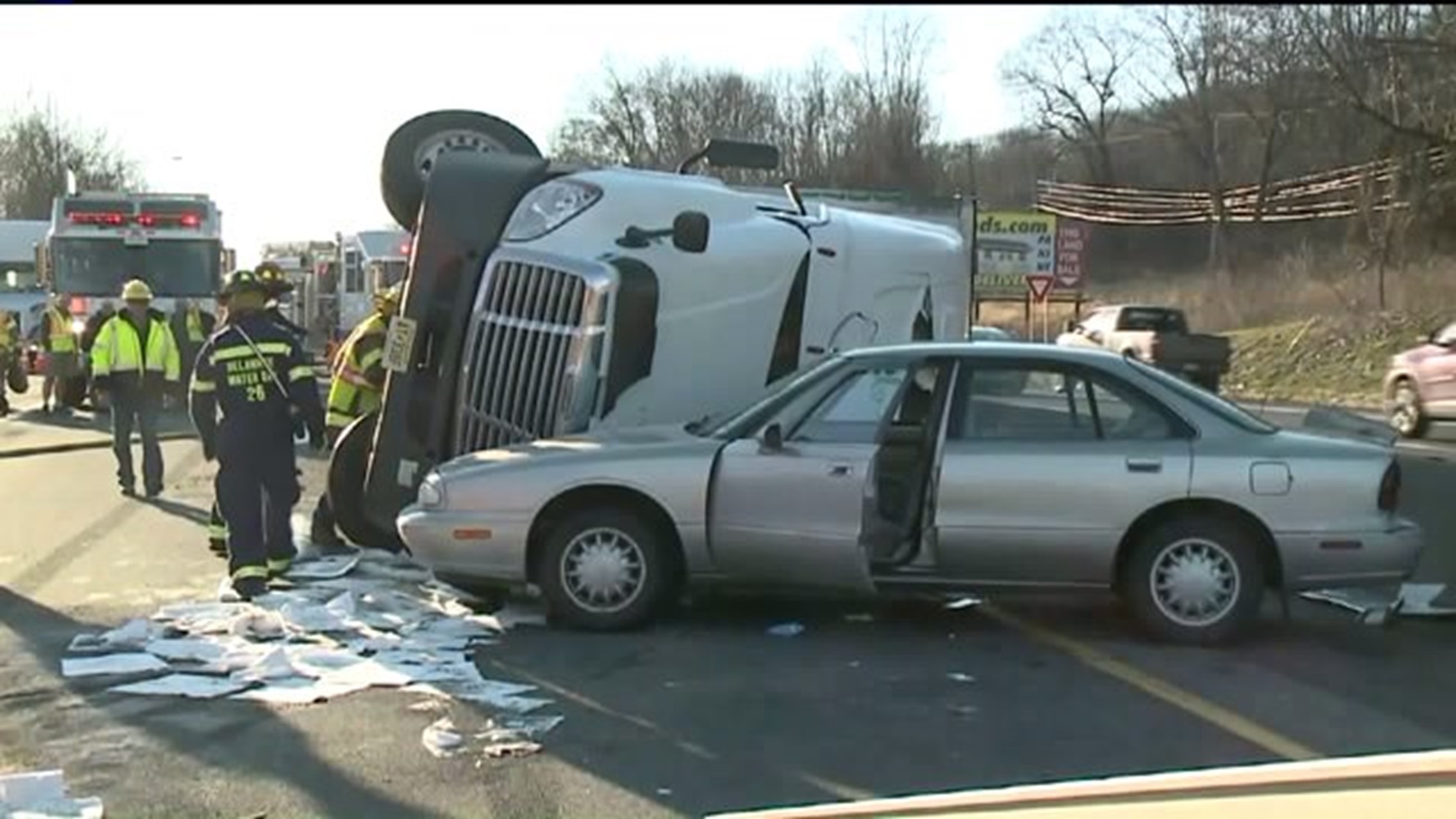 Tractor Trailer Crash Slows Interstate 80 in the Poconos