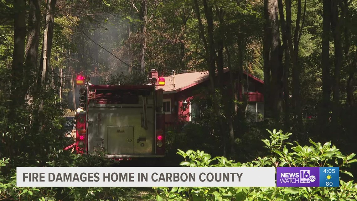Home damaged by fire in Carbon County
