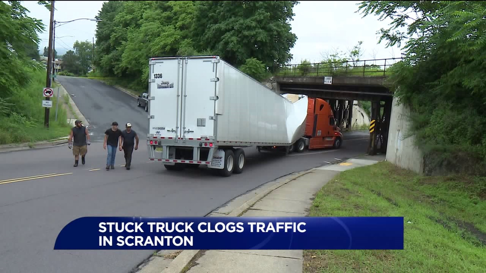 Stuck Truck Clogs Traffic in Scranton